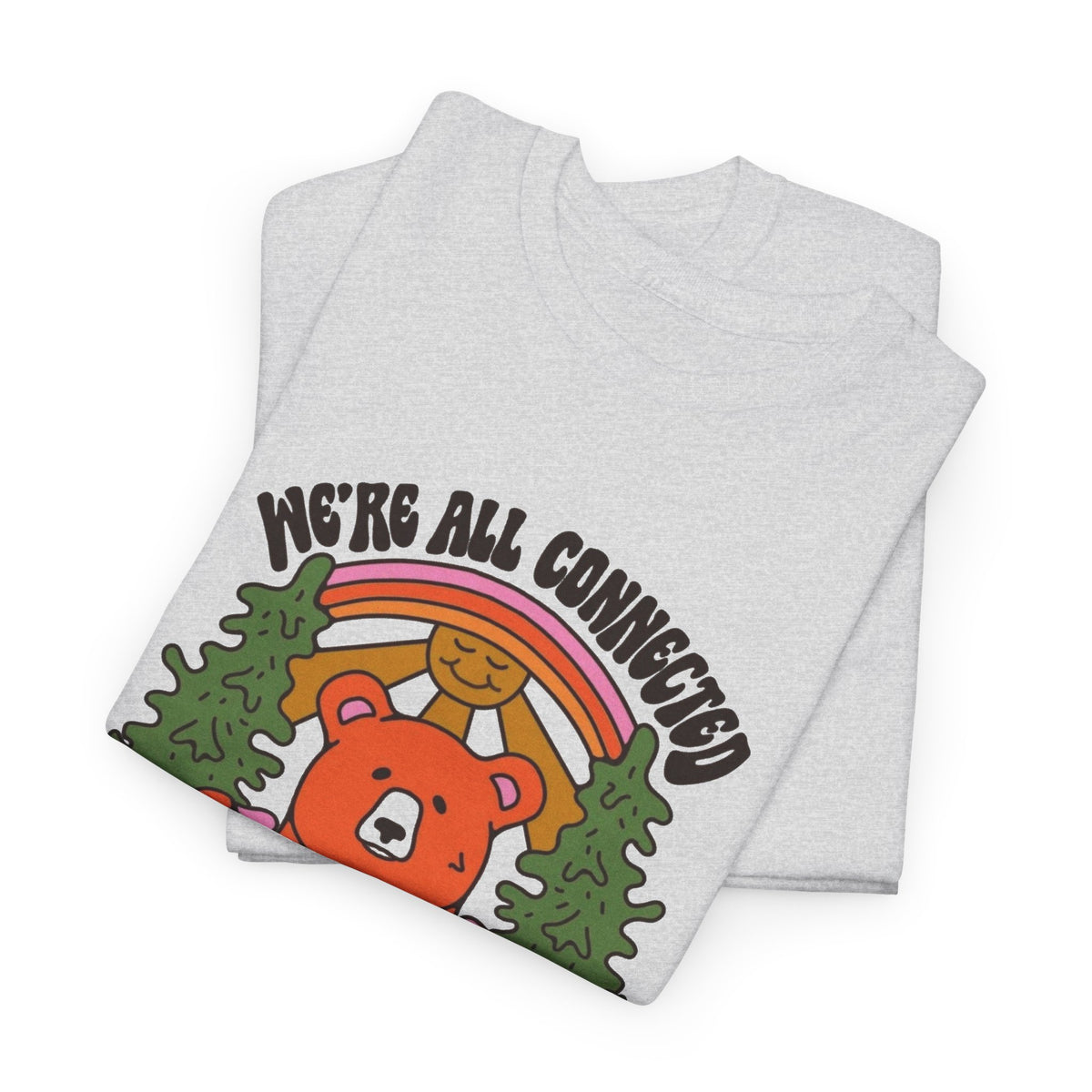 Were All Connected Mother Earth Graphic T Shirt Men's Heavy Cotton Tee