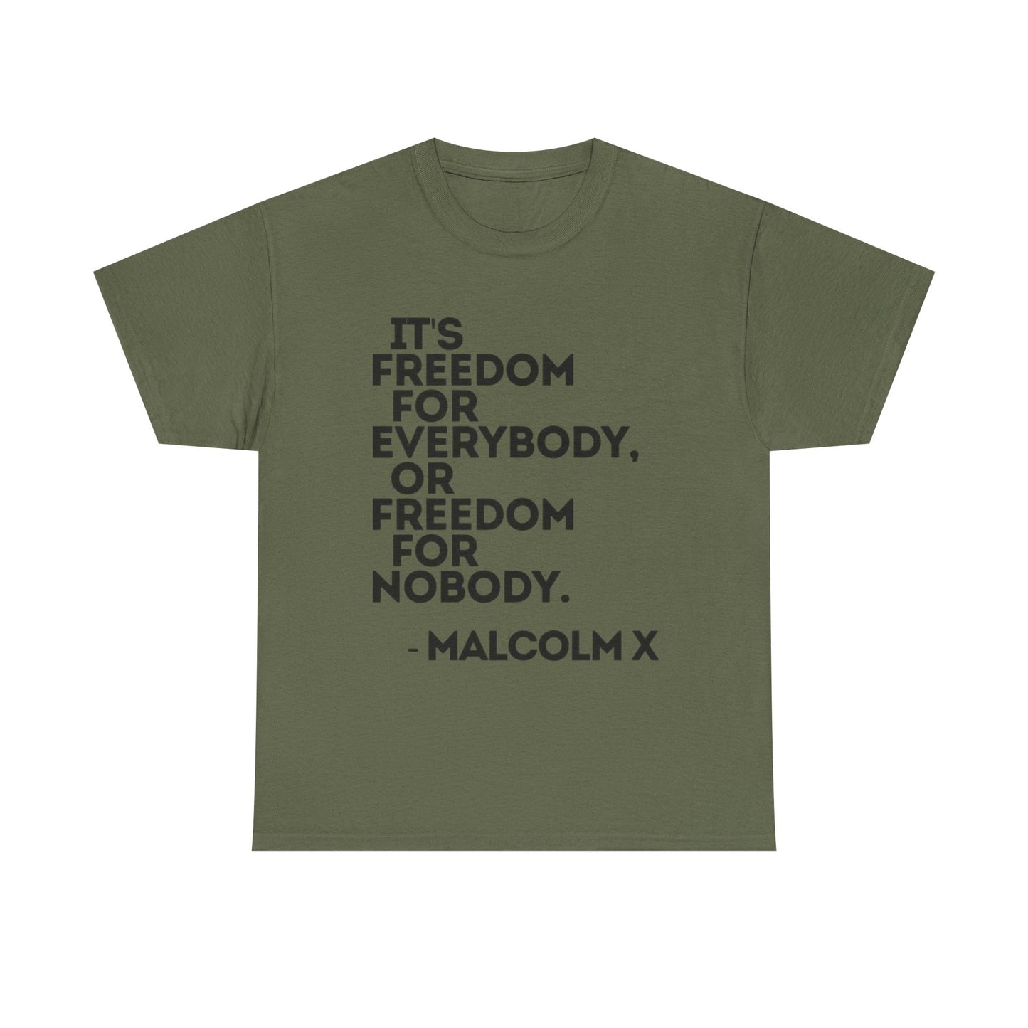 Malcolm X Quotes Retro Graphic T Shirt Heavy Cotton Tee NEW Gift