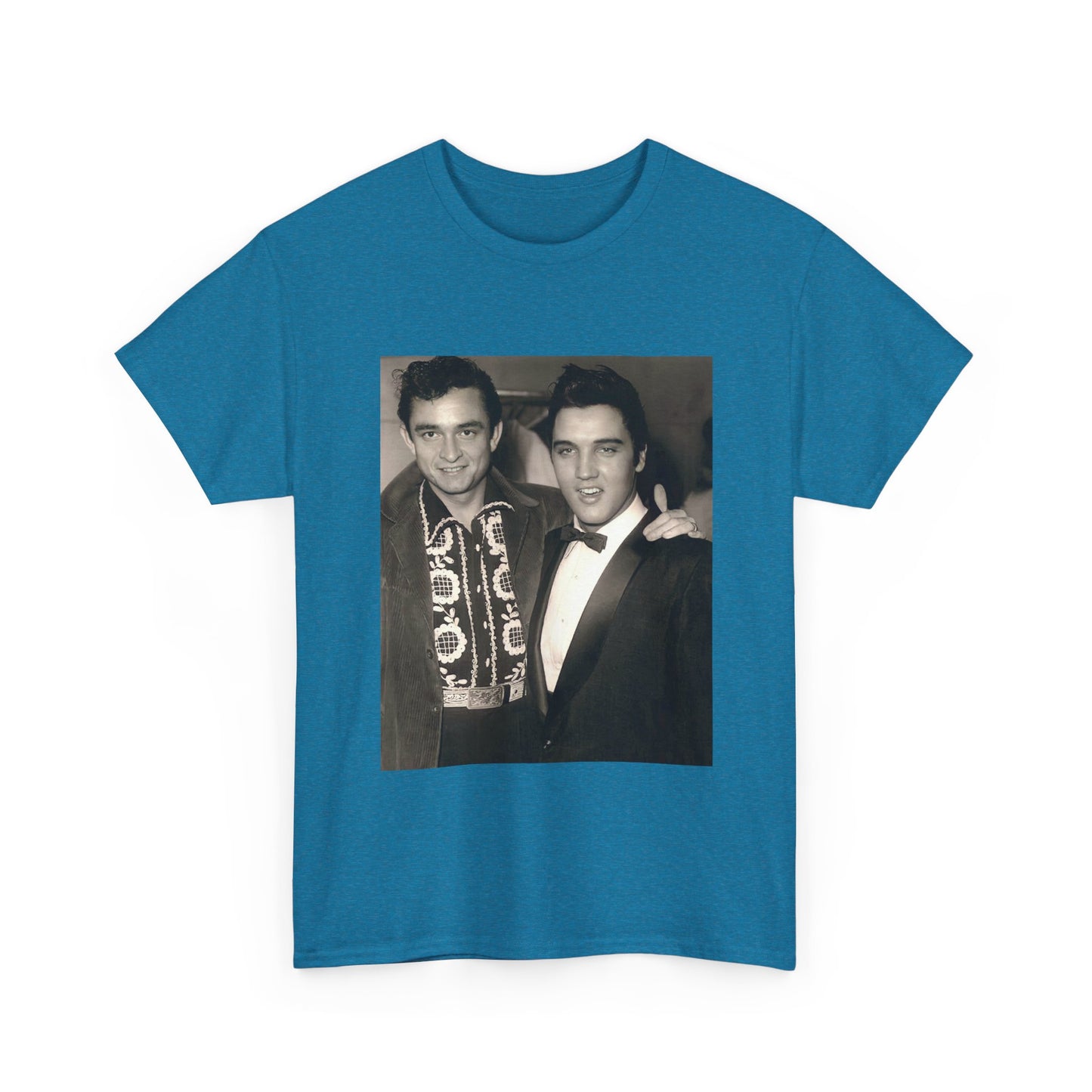 Elvis And Johnny cash shirt vintage graphic art black and white Heavy Cotton