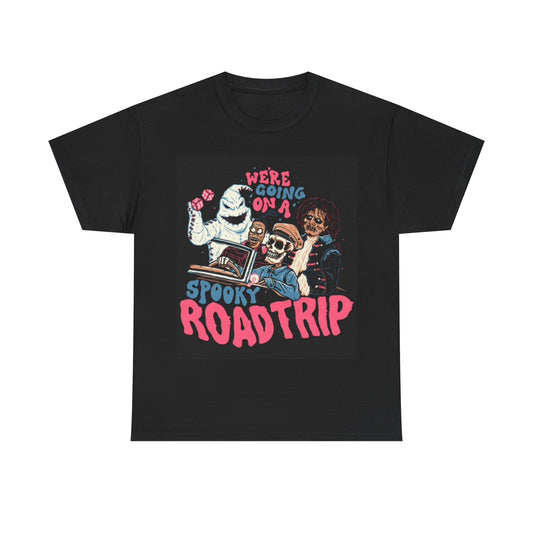 Spooky Road trip Graphic Shirt Funny Ghosts Halloween Unisex Heavy Cotton Tee