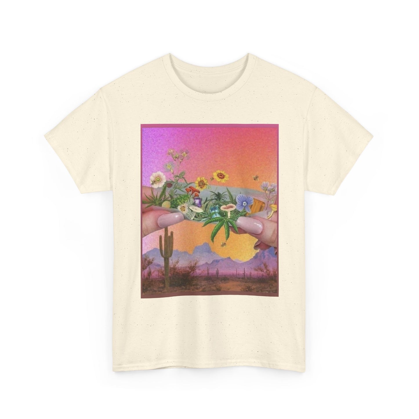 Rolling Flowers Graphic T-Shirt Women's Heavy Comfy Cotton Tee