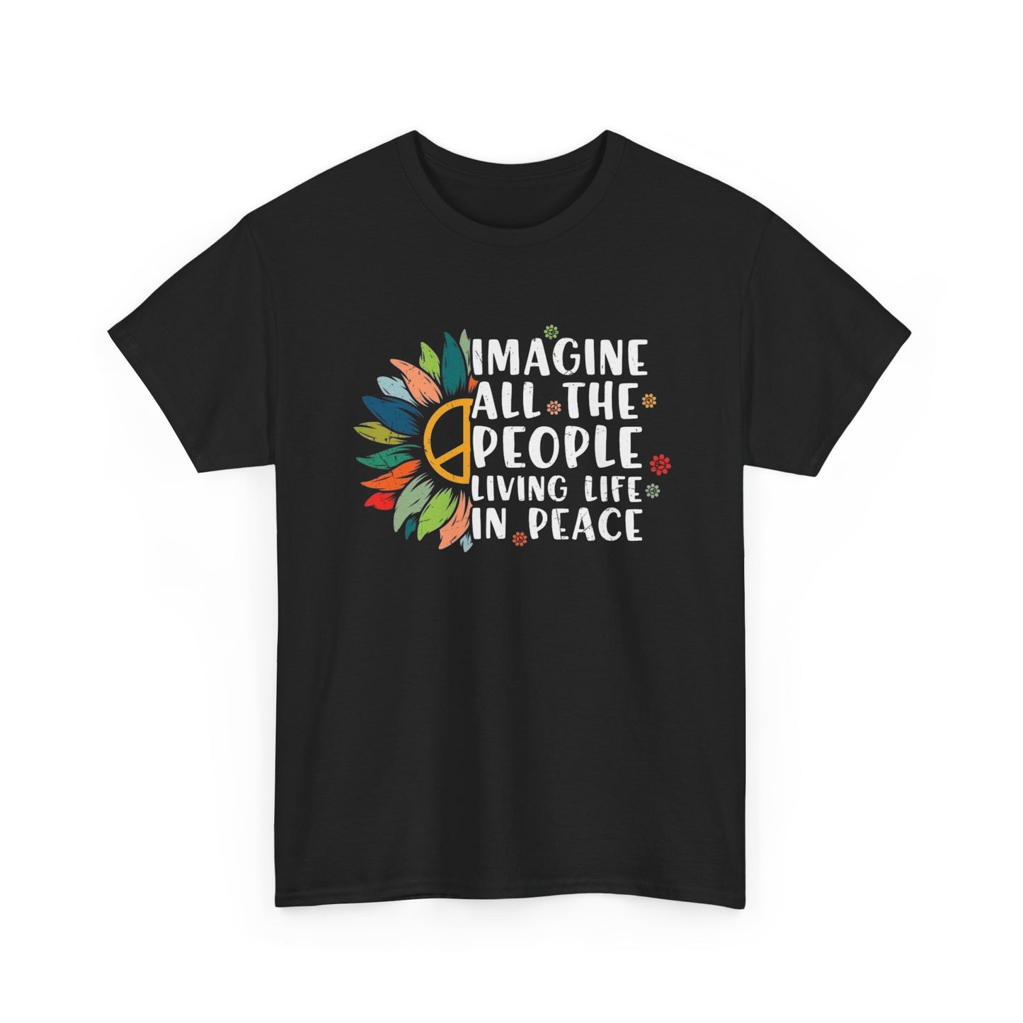 Imagine Living Life In Peace Graphic T Shirt Adult NEW