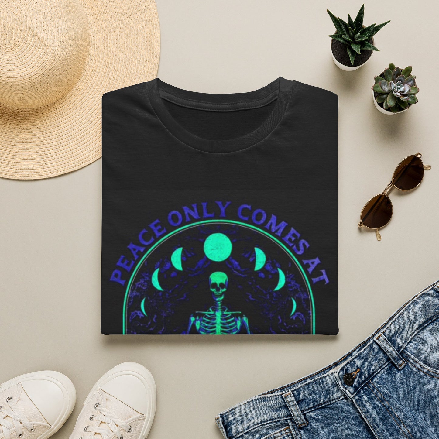 Peace only Comes At Death Graphic T Shirt Unisex Softstyle T-Shirt