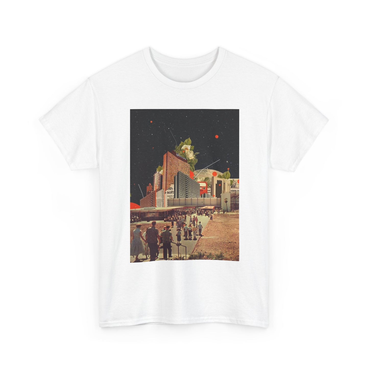 Outer Space Graphic T Shirt Vintage Futuristic Unisex Heavy Cotton Tee