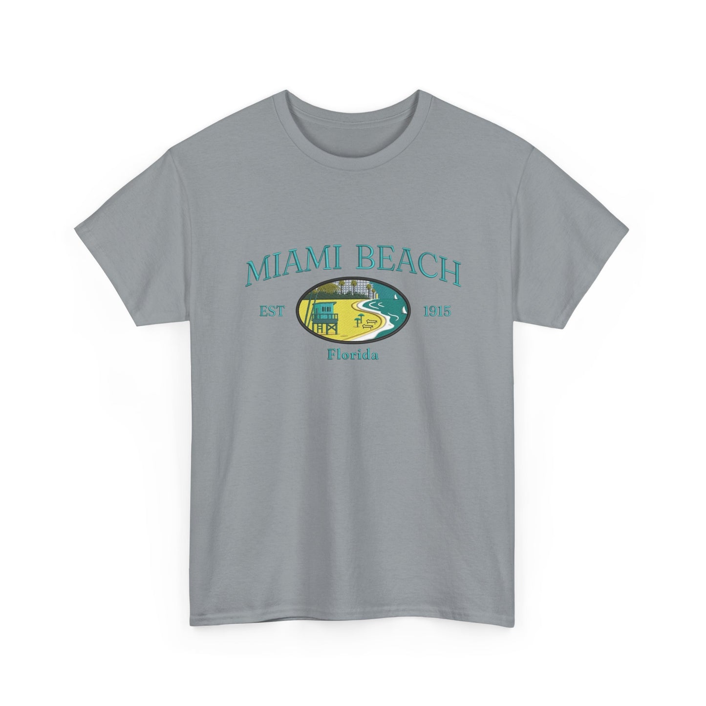 Miami Beach Vintage Graphic T Shirt NEW Unisex Heavy Cotton Tee