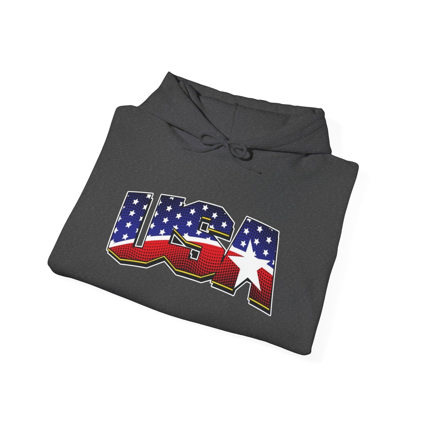 USA Stars And Stripes Retro 90's Graphic Hoodie Men's Heavy Blend™ Hooded Sweatshirt