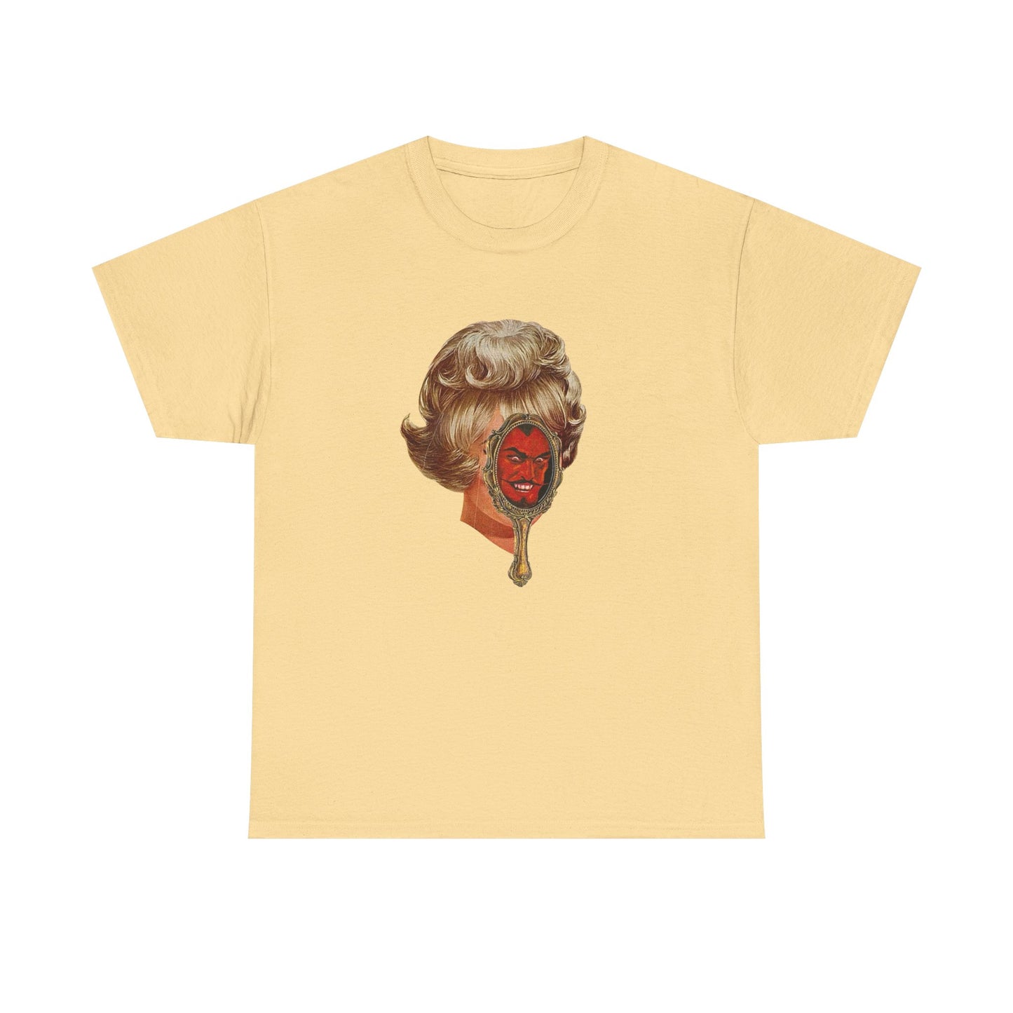 Devil In The Mirror Vintage Graphic T-Shirt Women's Heavy Comfy Cotton Tee