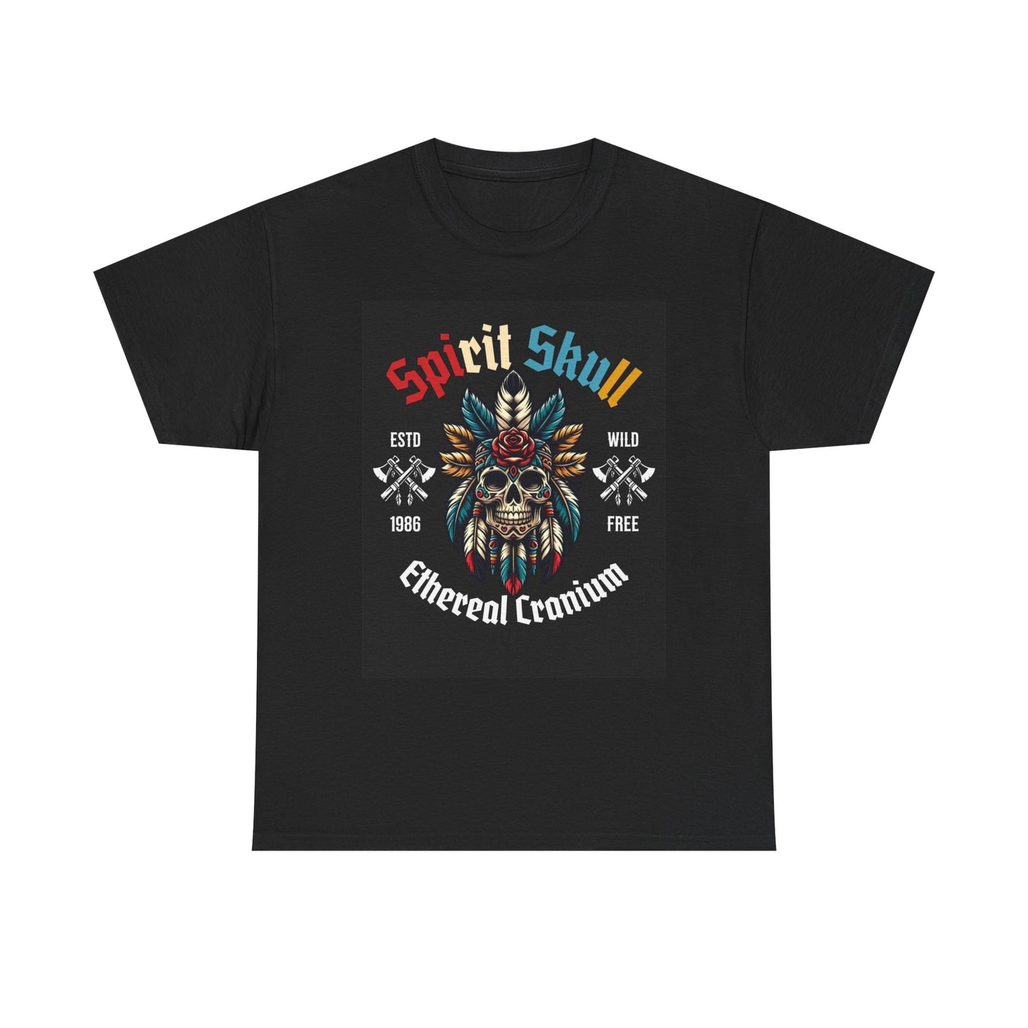 Spirit Skull Graphic T Shirt Street Wear Apparel Unisex Heavy Cotton Tee