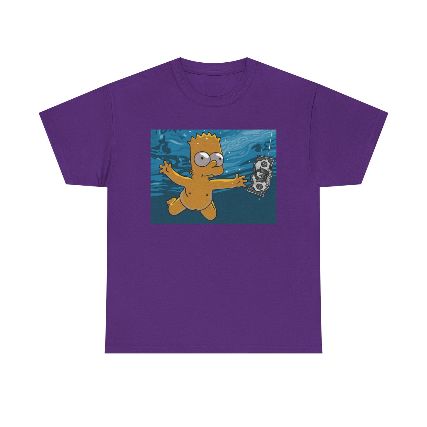 Simpsons T-shirt vintage nirvana retro art funny graphic Unisex Heavy Cotton Tee