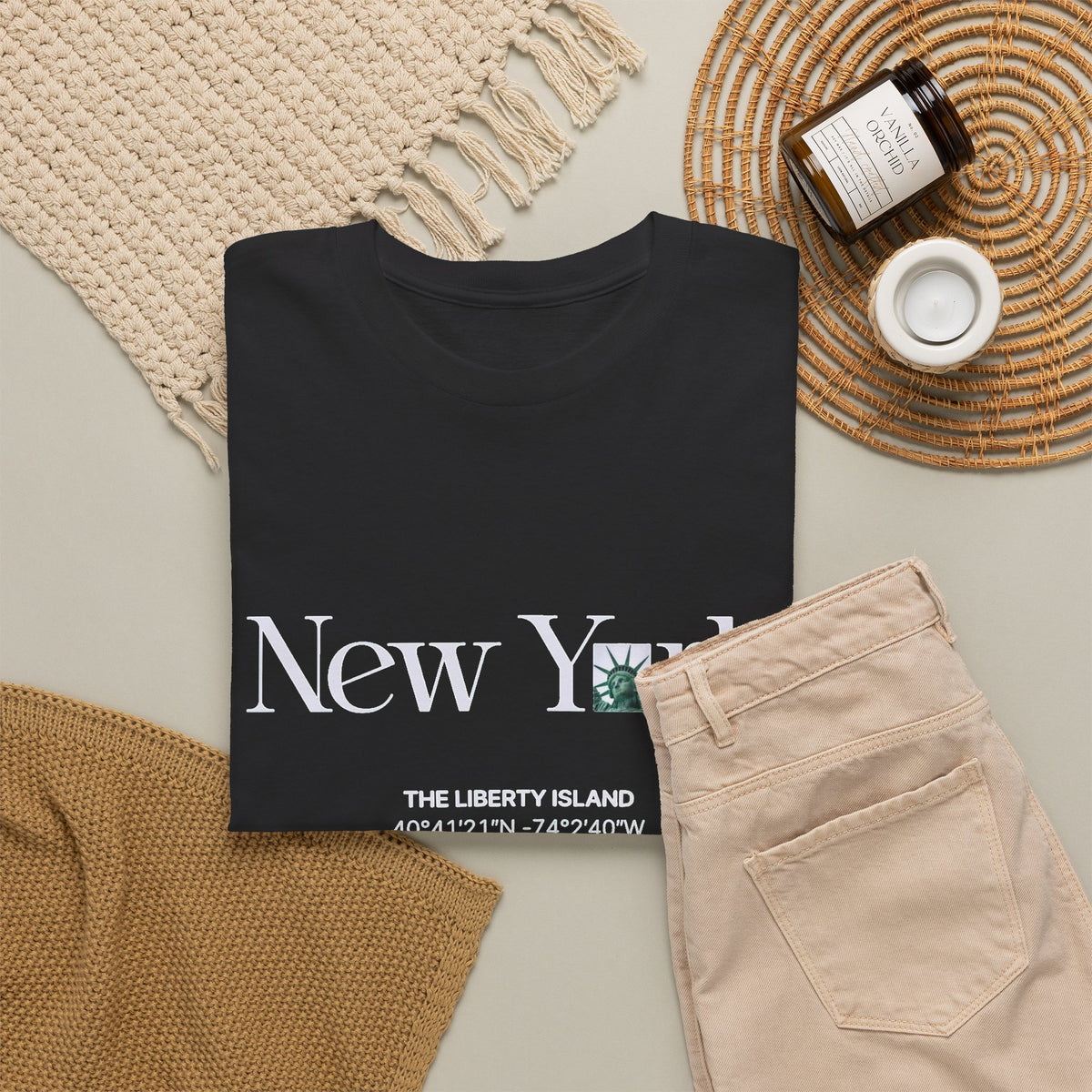 Statue Of Liberty New York Graphic T Shirt Men's Heavy Cotton Tee