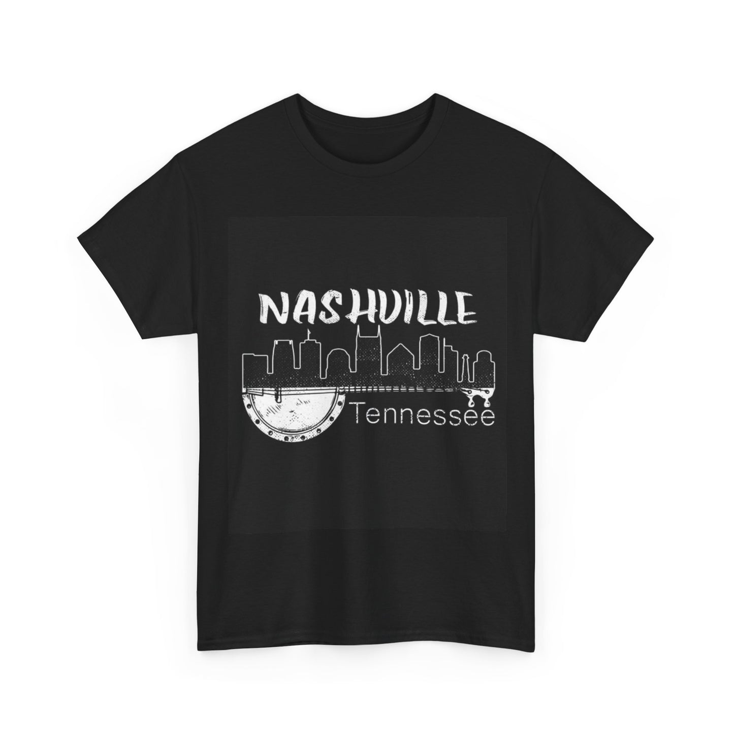 Nashville Tshirt Tennessee Retro Skyline Gift USA Unisex Heavy Cotton Tee