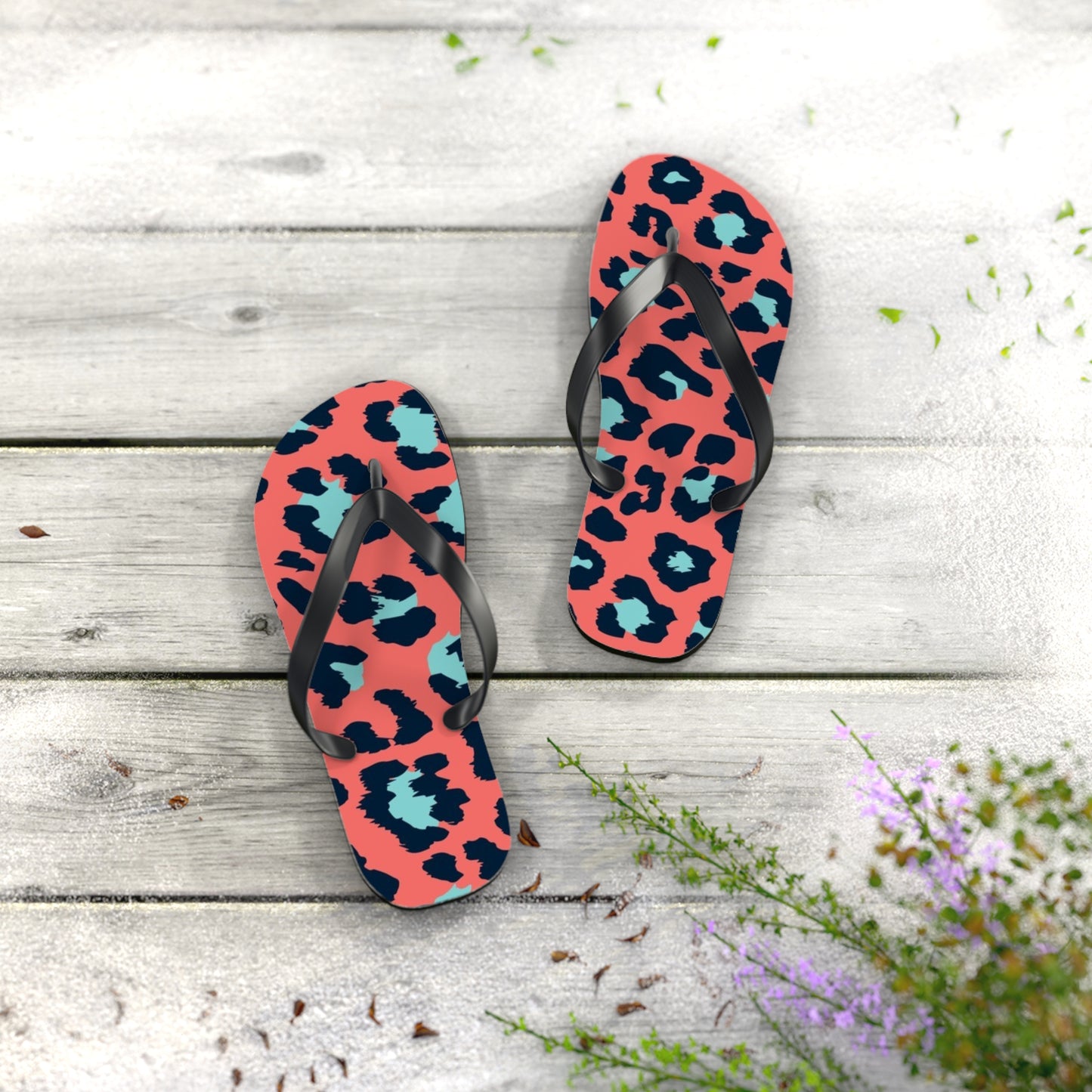 Cheetah Multi Color Beach Sandals, Slides for Summer, Flip Flops