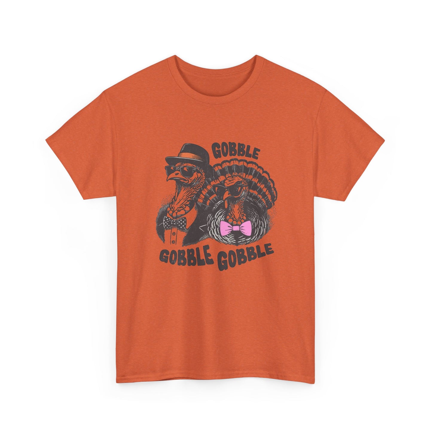 Thanksgiving Gobble Funny Turkey Graphic T Shirt NEW Unisex Heavy Cotton Tee