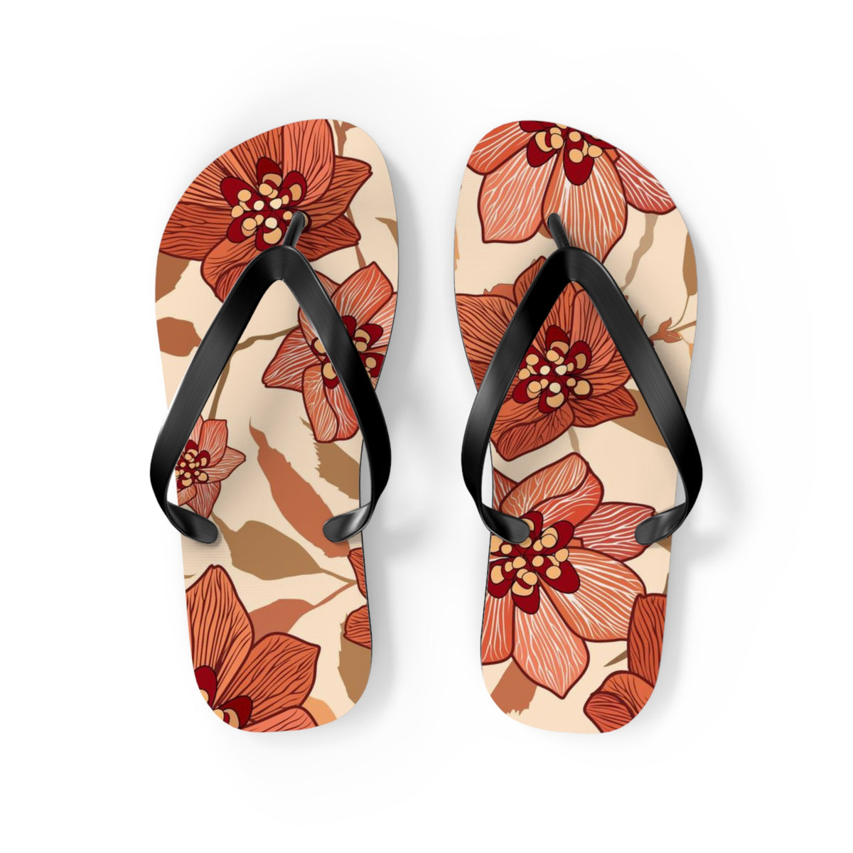 Tropical Flowers Beach Vibes Sandals Summer Flip Flops Slides BRAND NEW