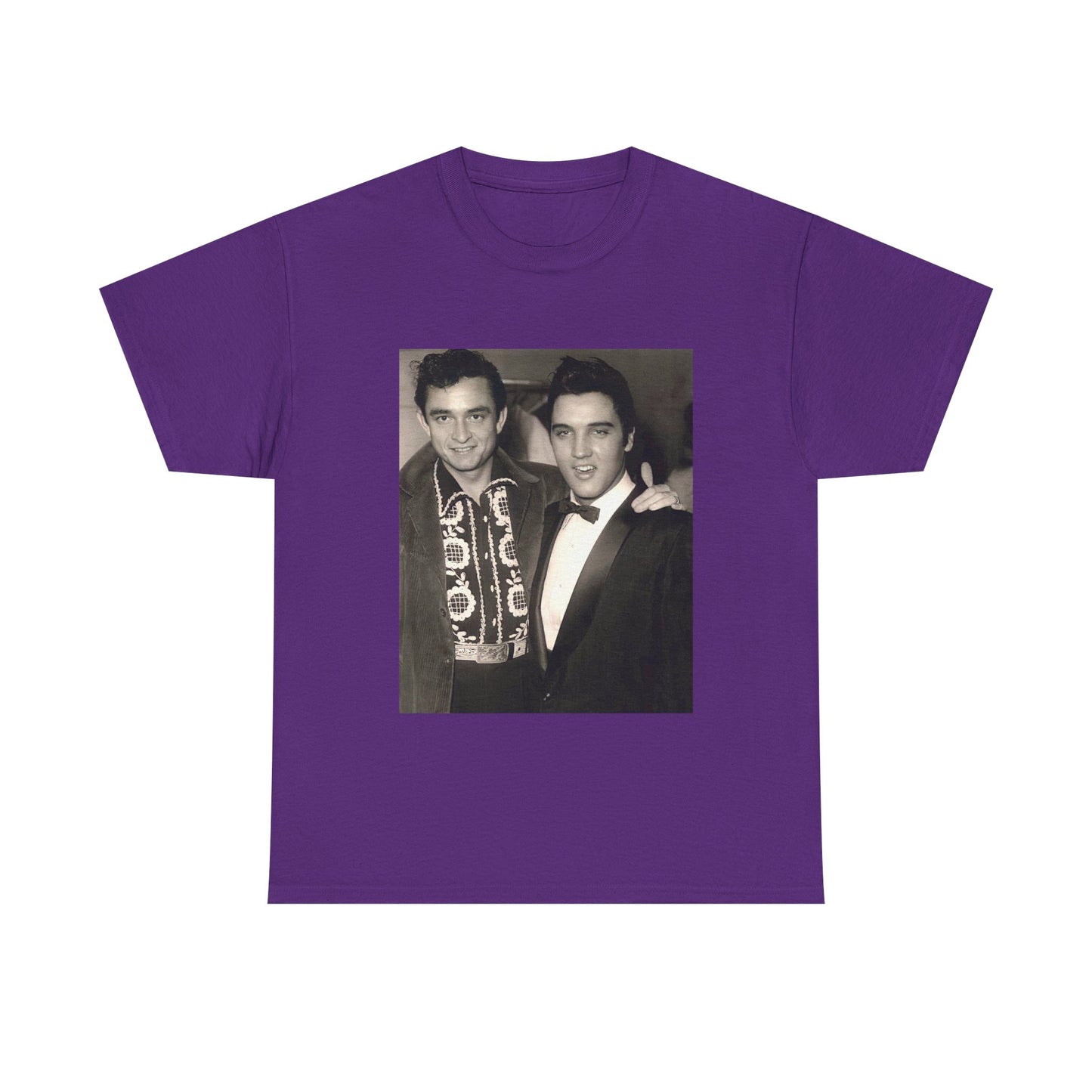 Elvis And Johnny cash shirt vintage graphic art black and white Heavy Cotton