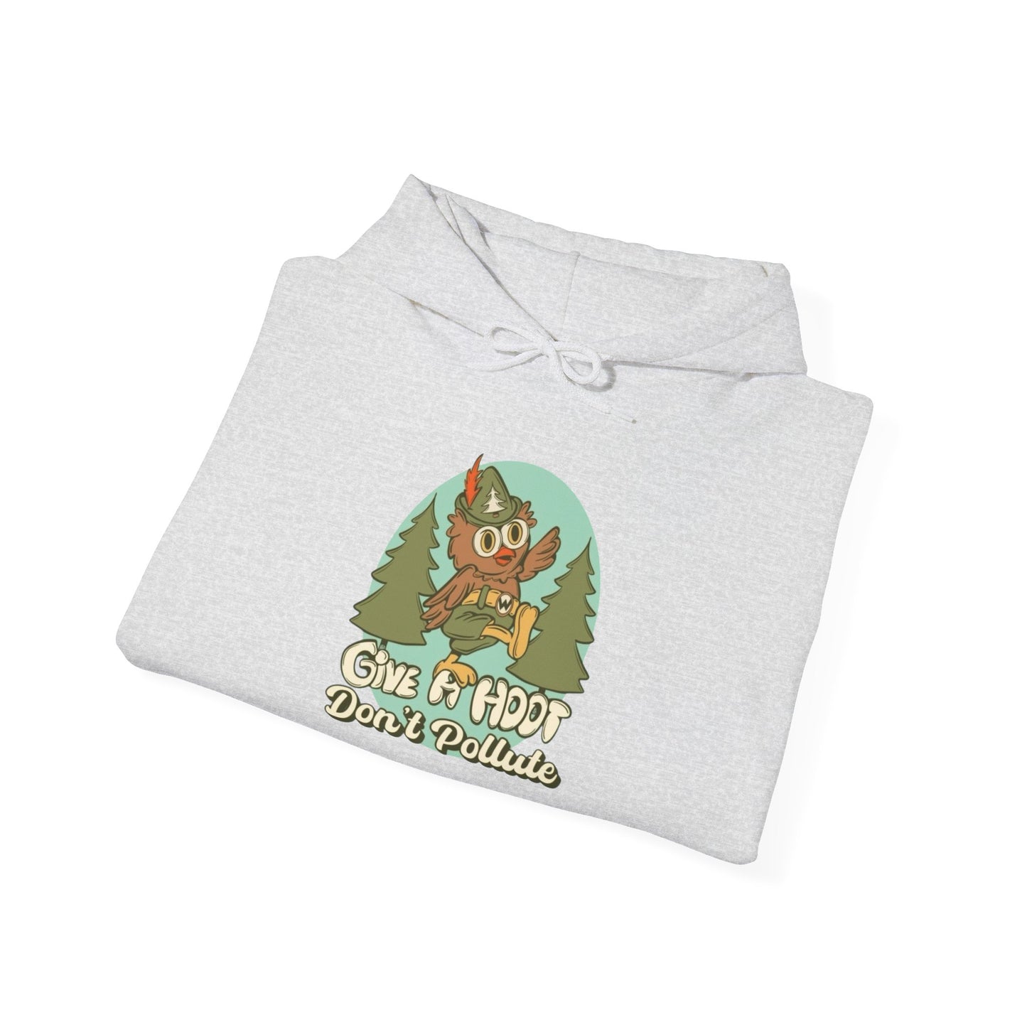 Give A Hoot Don't Pollute Graphic Hoodie Unisex Heavy Blend™ Hooded Sweatshirt