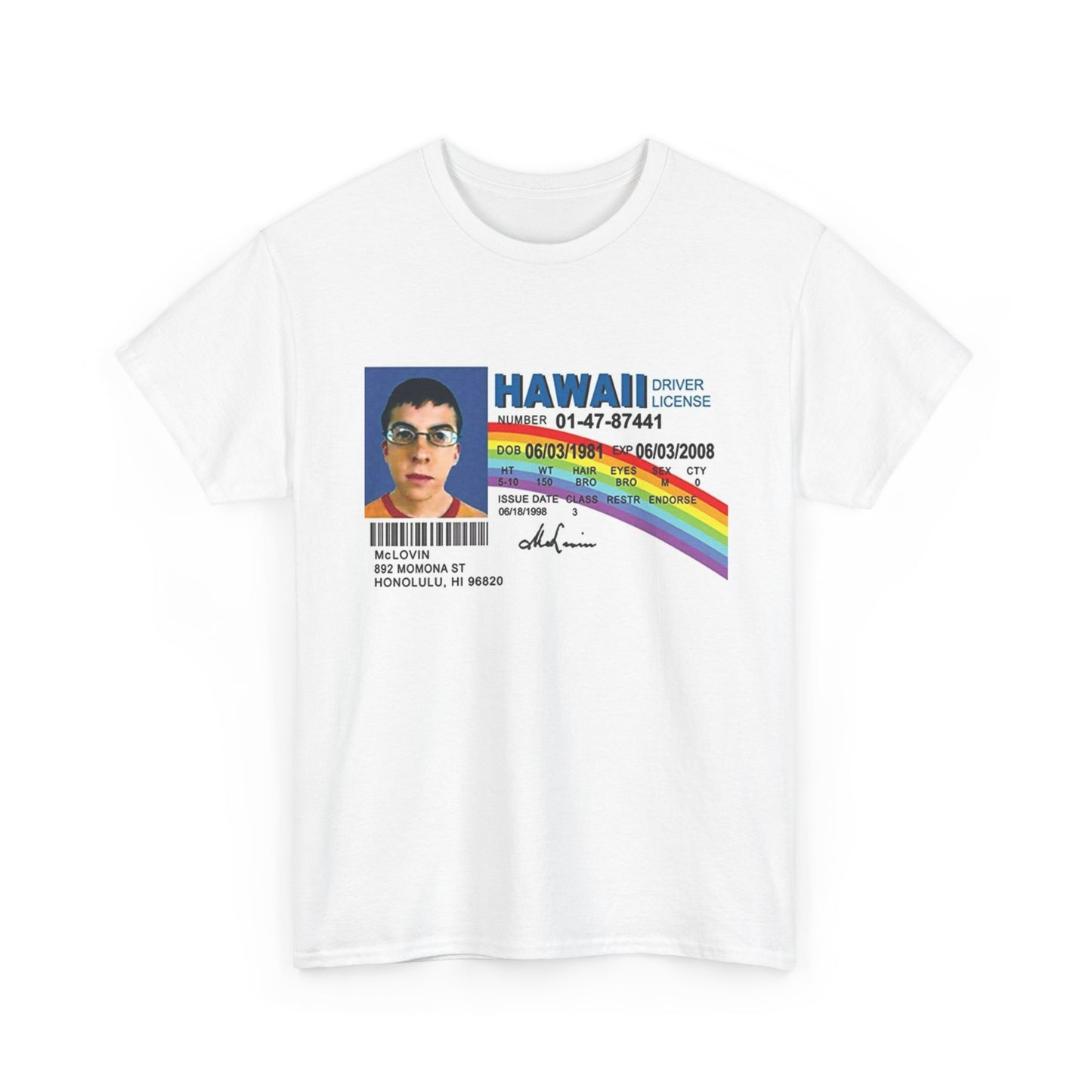 Hawaii Tshirt Superbad I Am Mclovin Comedy Jonah Hill Cera Unisex Heavy Cotton