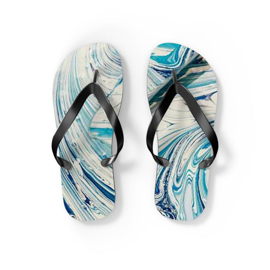 Turquoise Marble Sandals, Beach Shoes, Vacation Flip Flops, Pool Slides