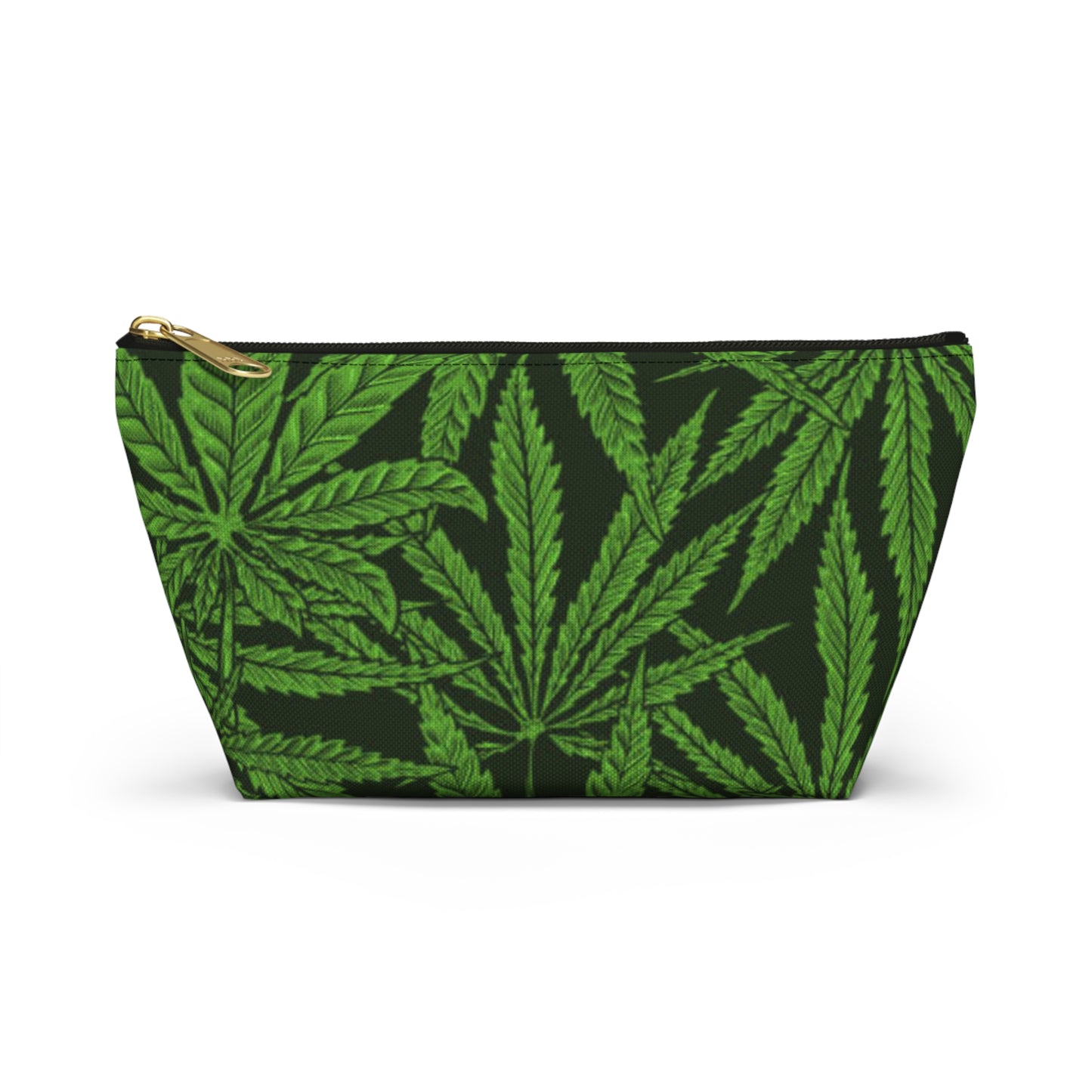 Travel Bag Multi Color Accessory Pouch w T-bottom All Over Weed Print 420