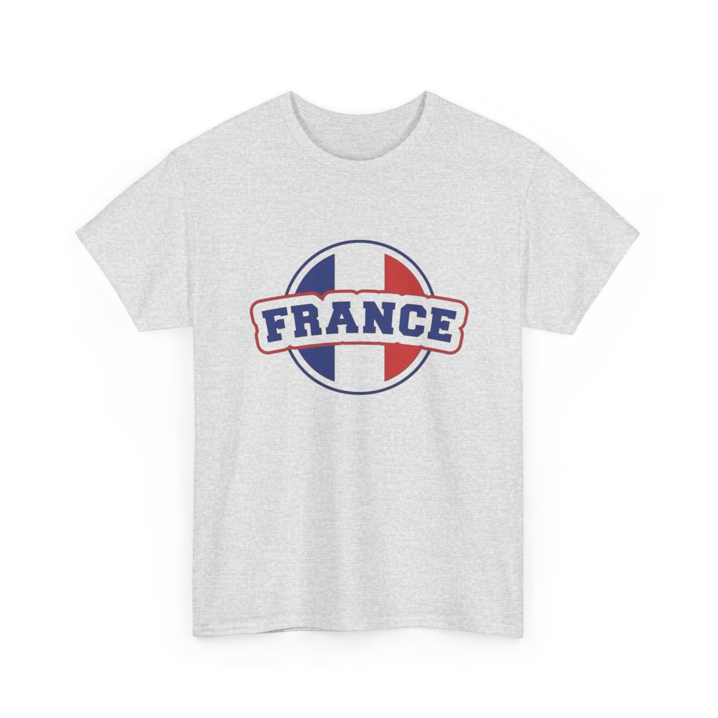 France Logo Flag Graphic T Shirt NEW GIFT Unisex Heavy Cotton Tee