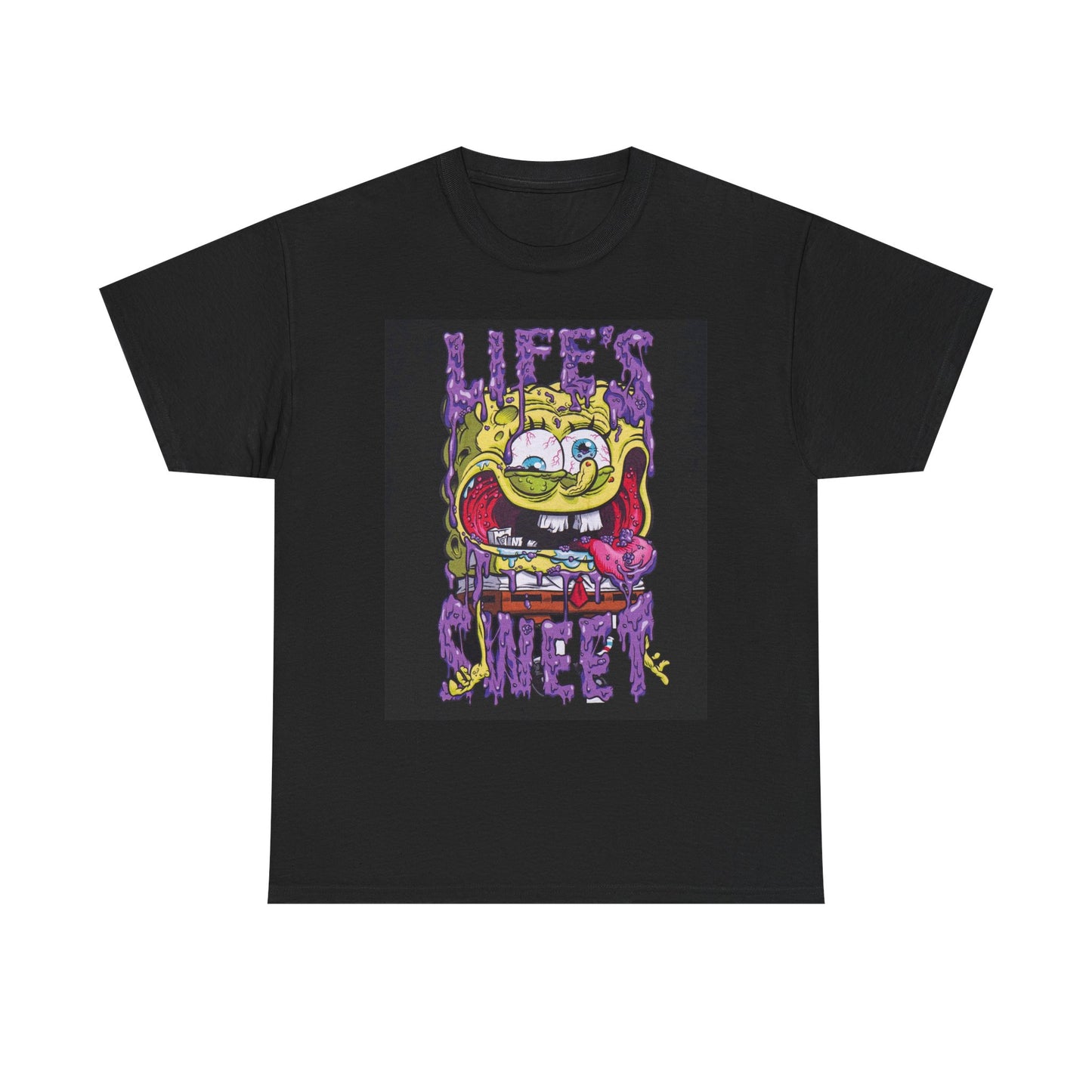 Life's Sweet Graphic T Shirt Funny Cartoon Unisex Heavy Cotton Tee