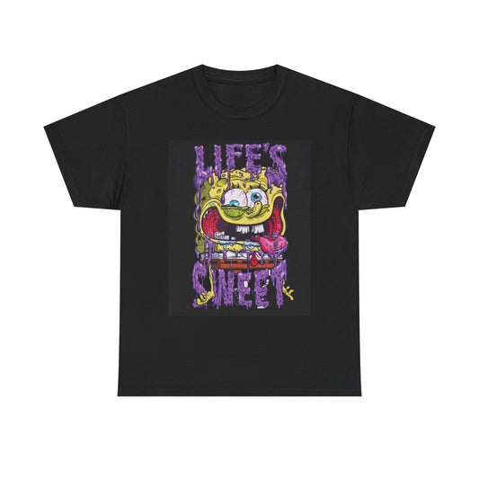 Life's Sweet Graphic T Shirt Funny Cartoon Unisex Heavy Cotton Tee