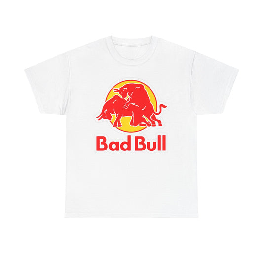 Badbull Funny Graphic T Shirt Red Bull Sex Jokes Unisex Heavy Cotton Tee