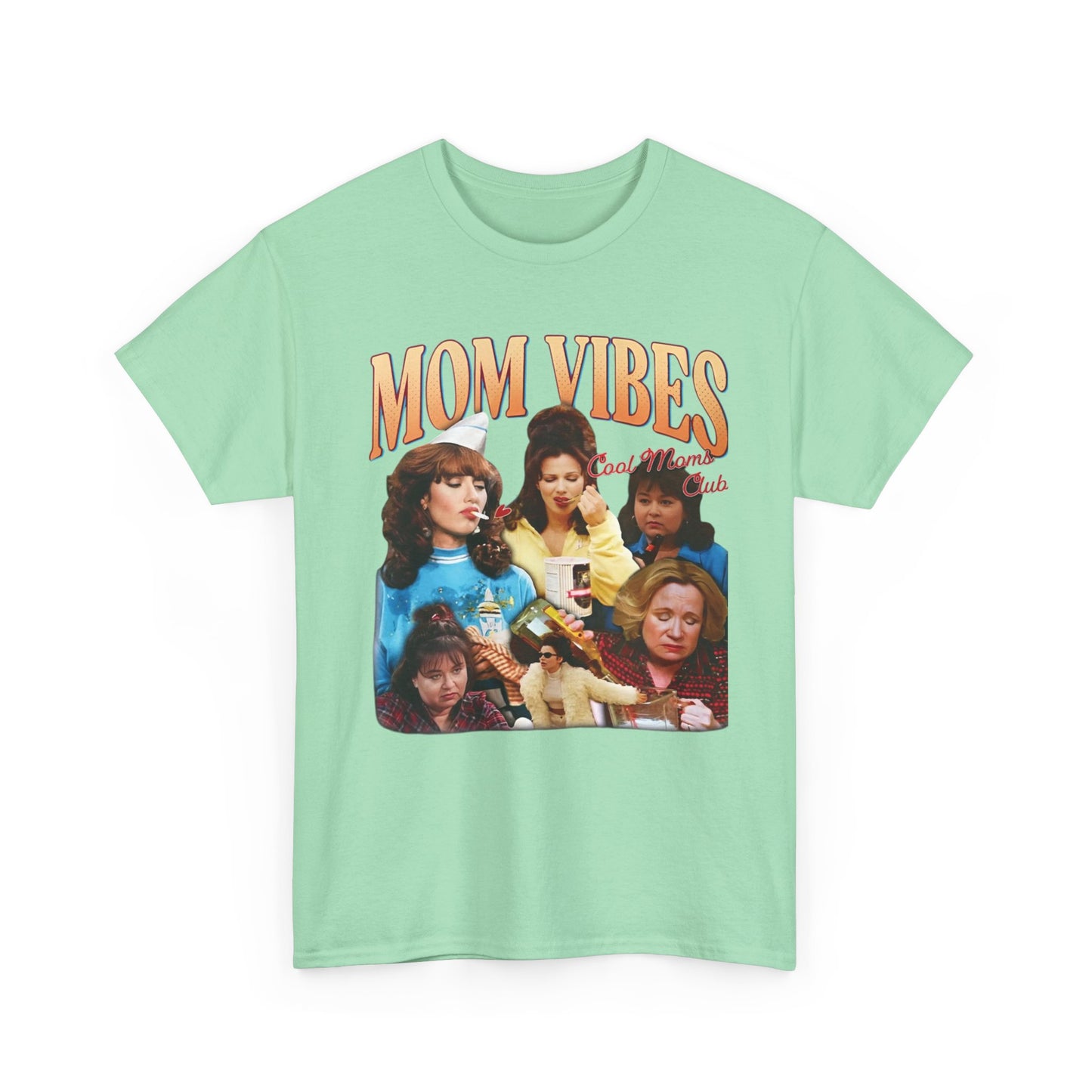 Mom Vibes Retro Graphic T Shirt Vintage Womens Funny 90s Cotton Tee