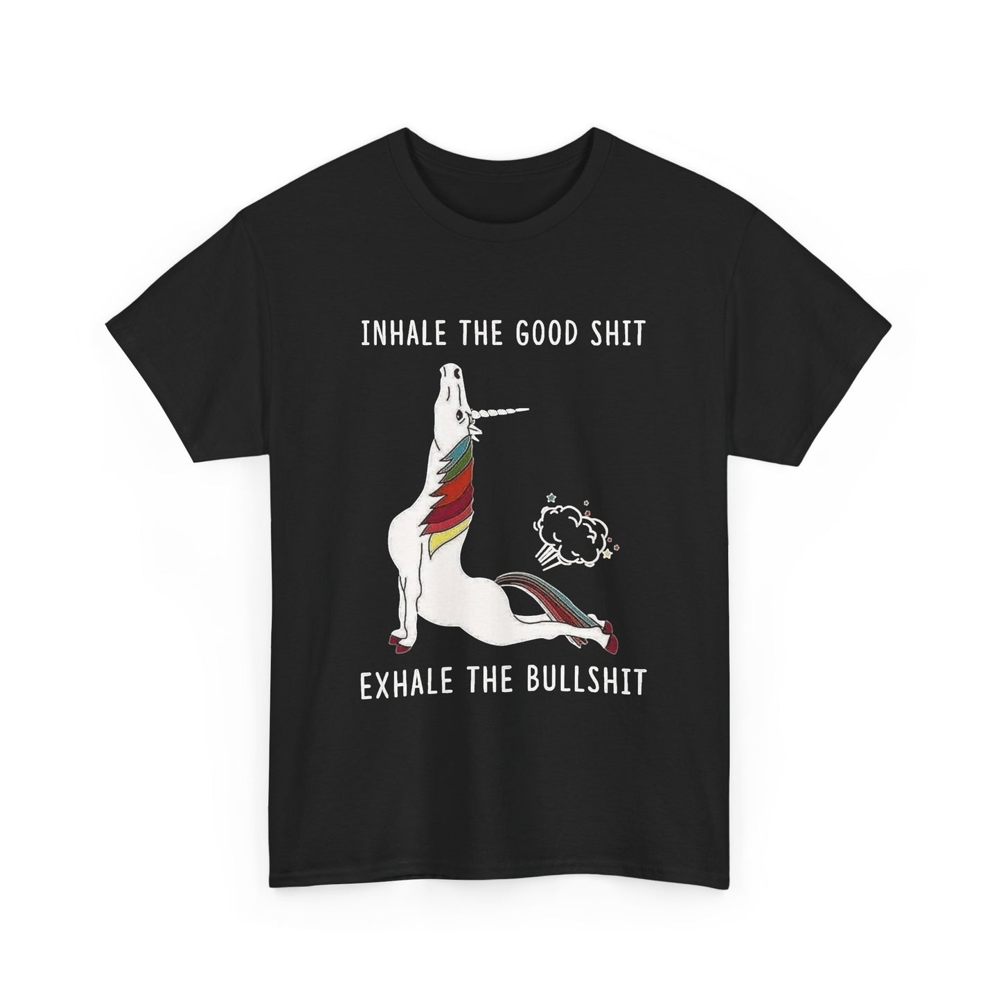 Inhale The Good Exhale The Bad Hilarious Graphic T Shirt NEW Unisex Heavy Cotton