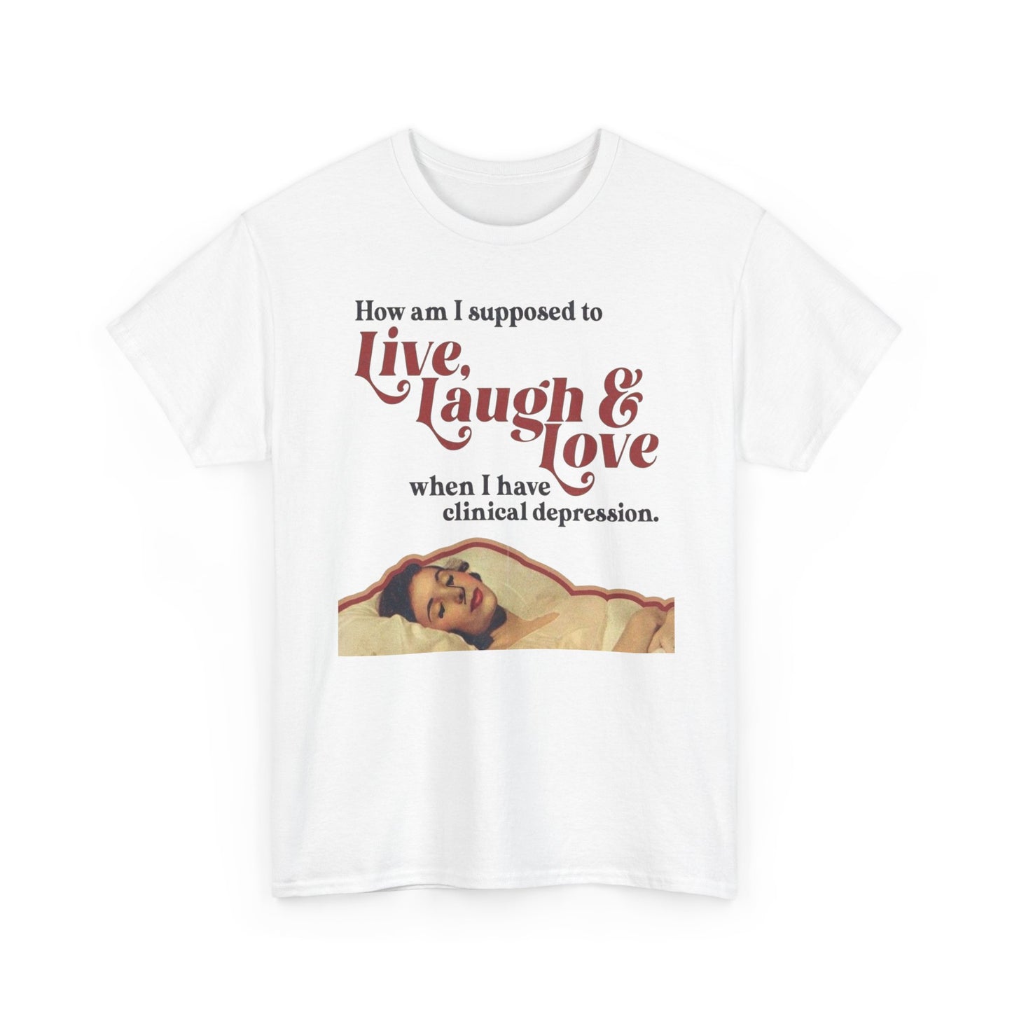 Live Laugh And Love Graphic T-Shirt Women's Heavy Comfy Cotton Tee