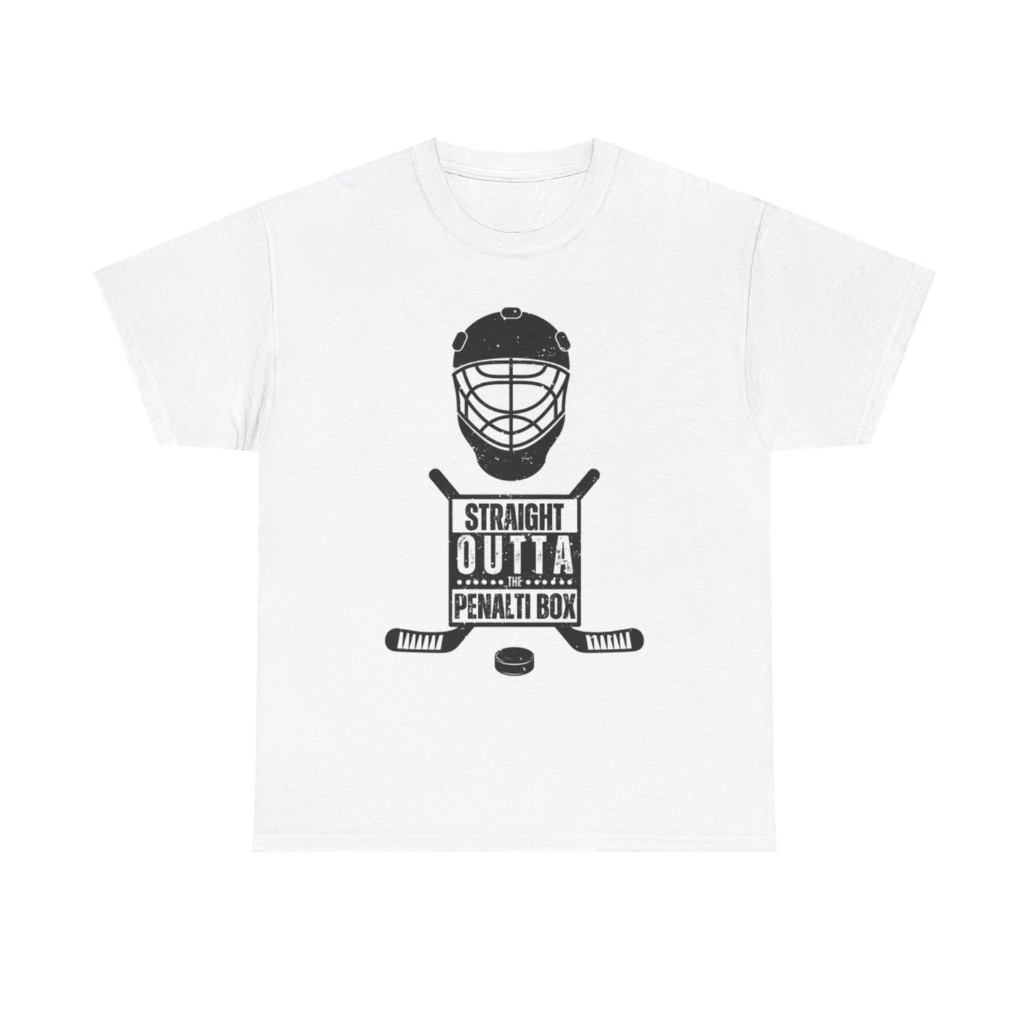 Funny Hockey Graphic T Shirt Penalti Box Unisex Heavy Cotton Tee