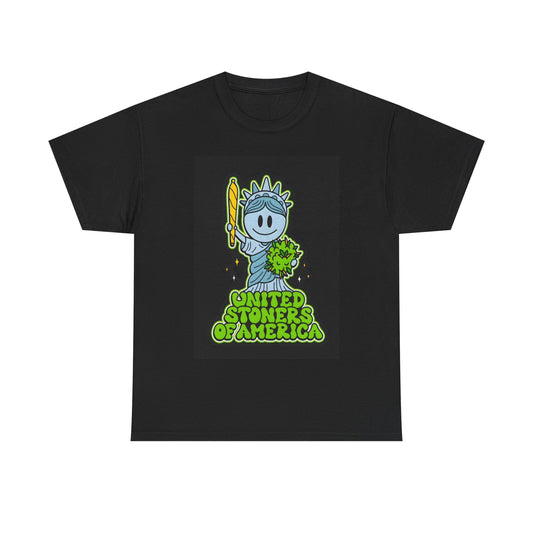 United Stoners Of America Tshirt Funny Cartoon Graphic Unisex Heavy Cotton Tee