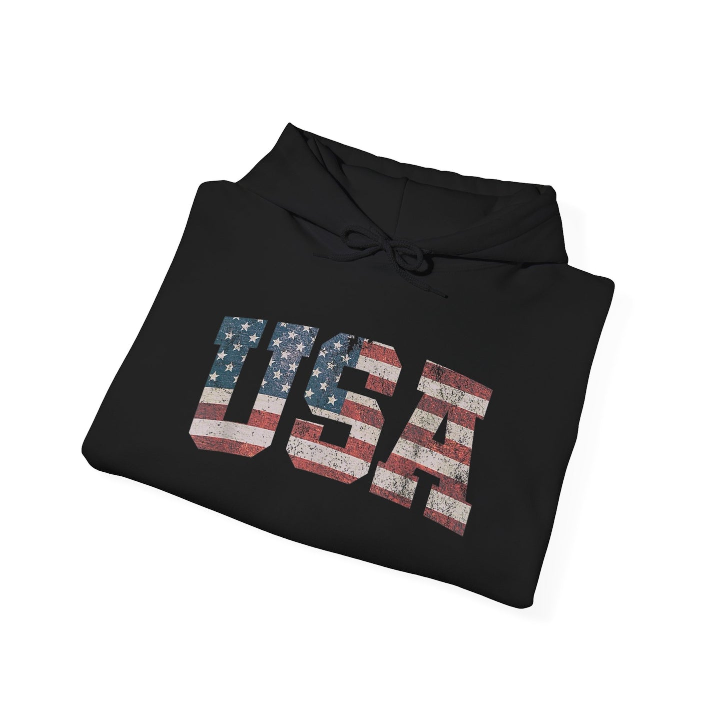 USA American Flag Retro Graphic Hoodie Men's Heavy Blend™ Hooded Sweatshirt