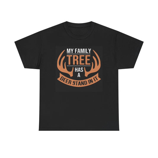 My Family Tree Hunting Graphic T Shirt Deer Stand Outdoors Unisex Heavy Cotton