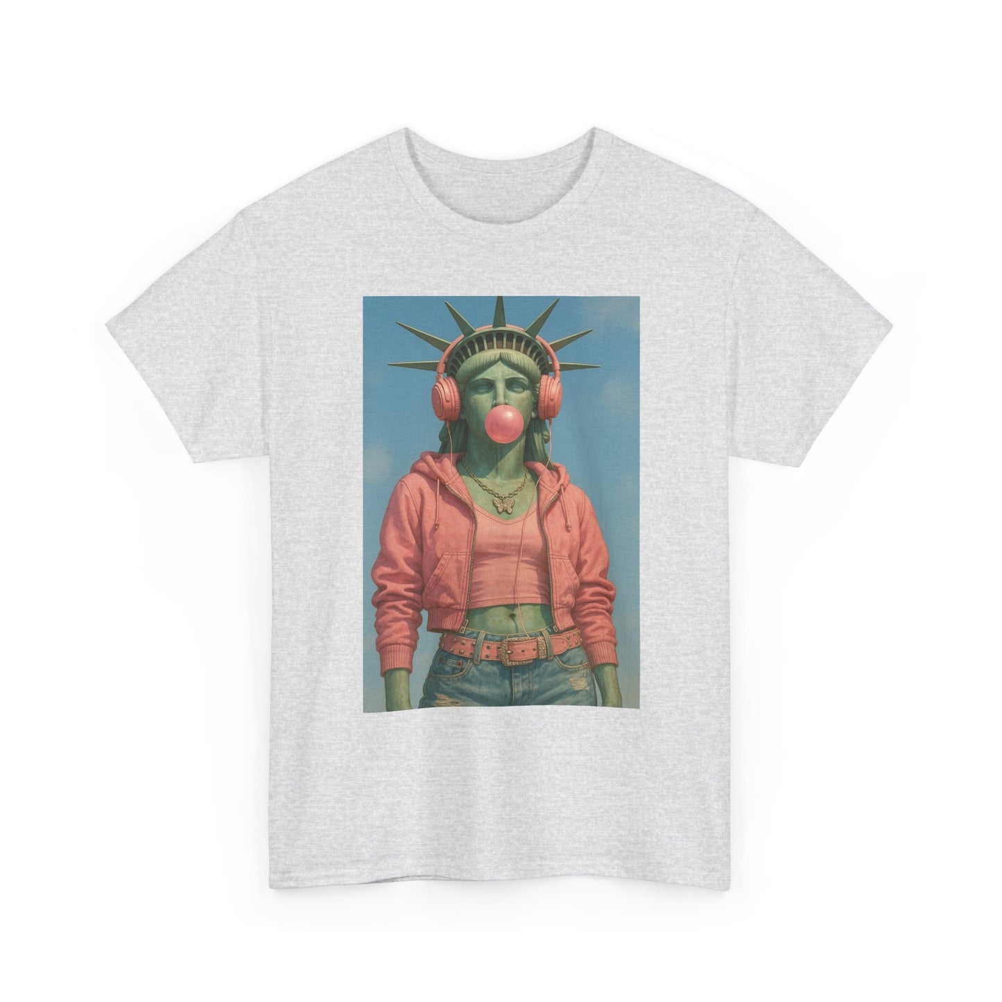 Statue Of Liberty Graphic T Shirt Funny Unisex Heavy Cotton Tee