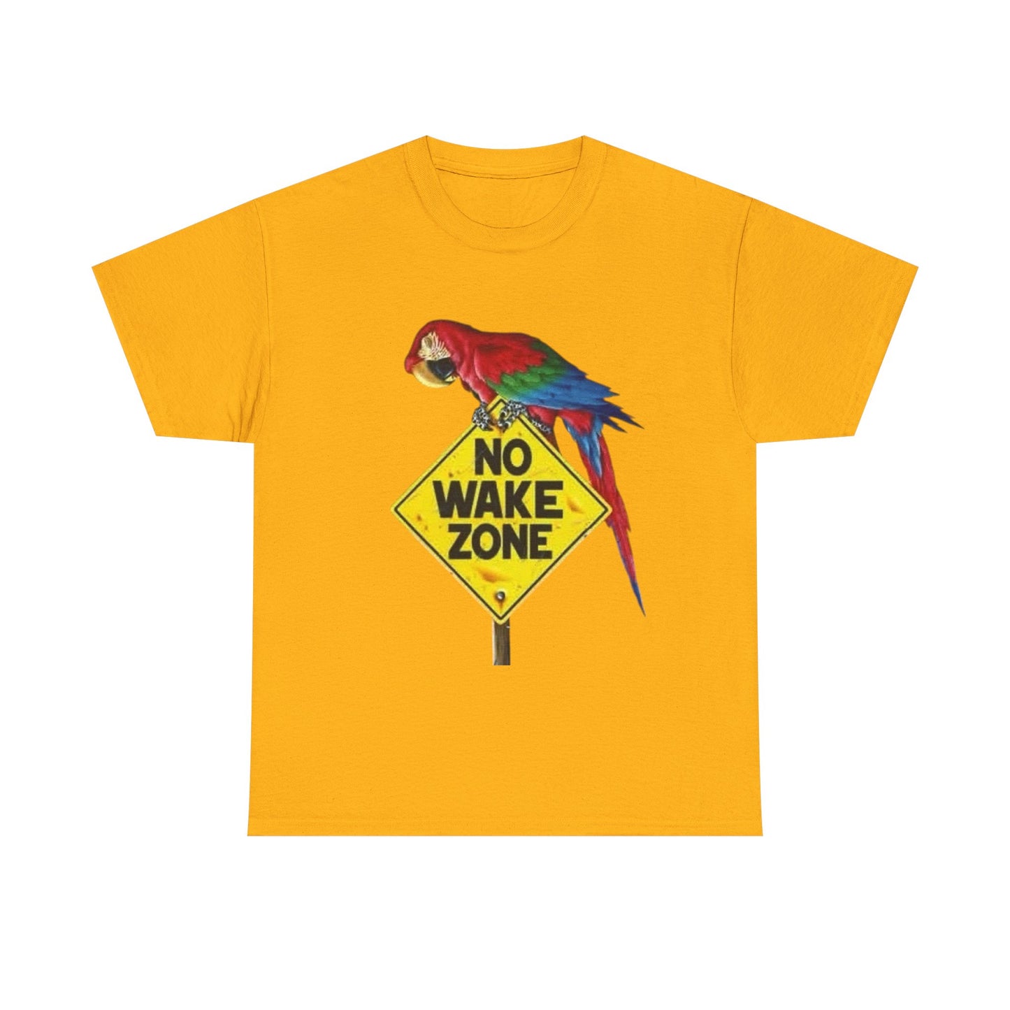 No Wake Zone Parrots Buffett Graphic T-Shirt Unisex Heavy Cotton Tee NEW