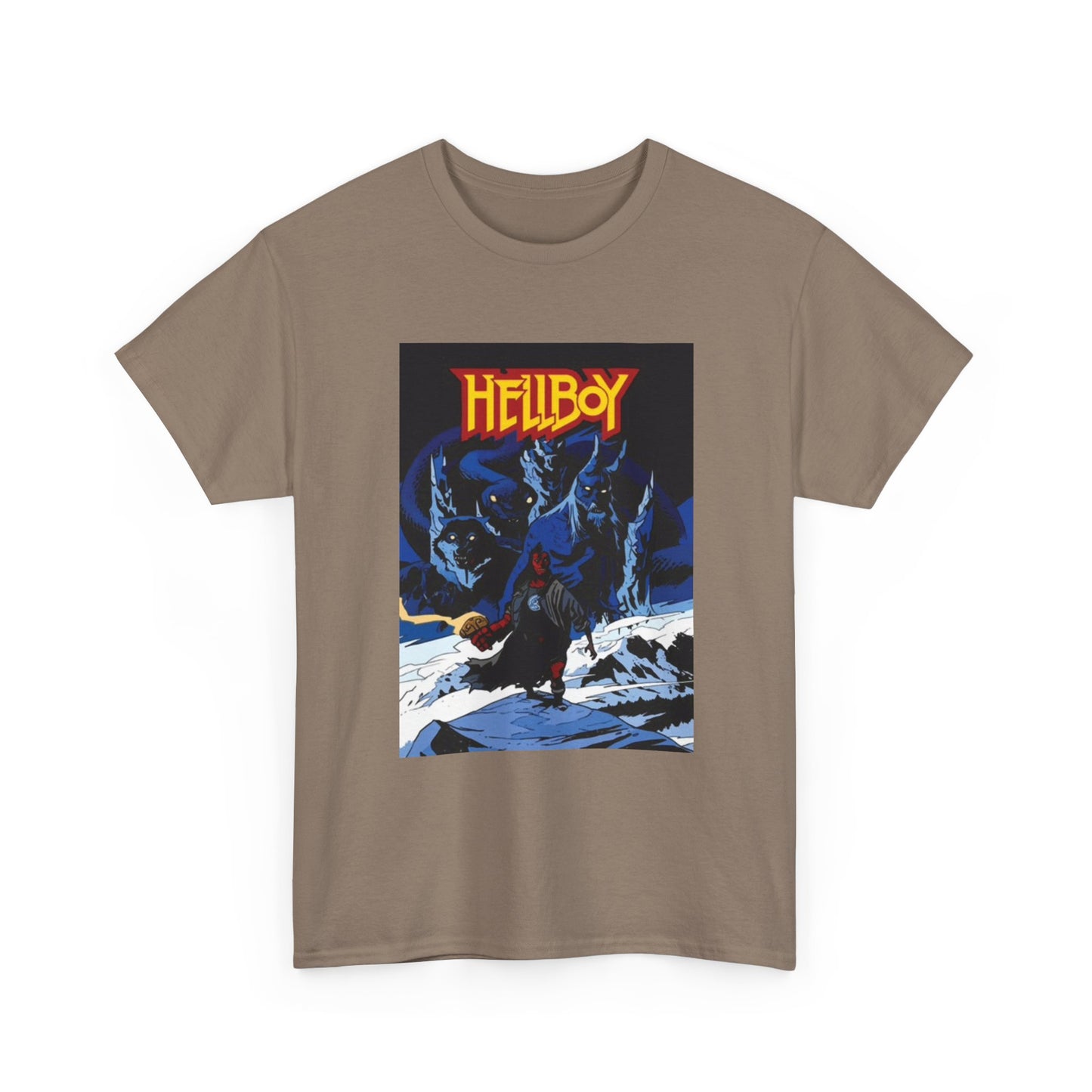 Hellboy Movie Poster Shirt Retro Cartoon Graphic Unisex Heavy Cotton Tee