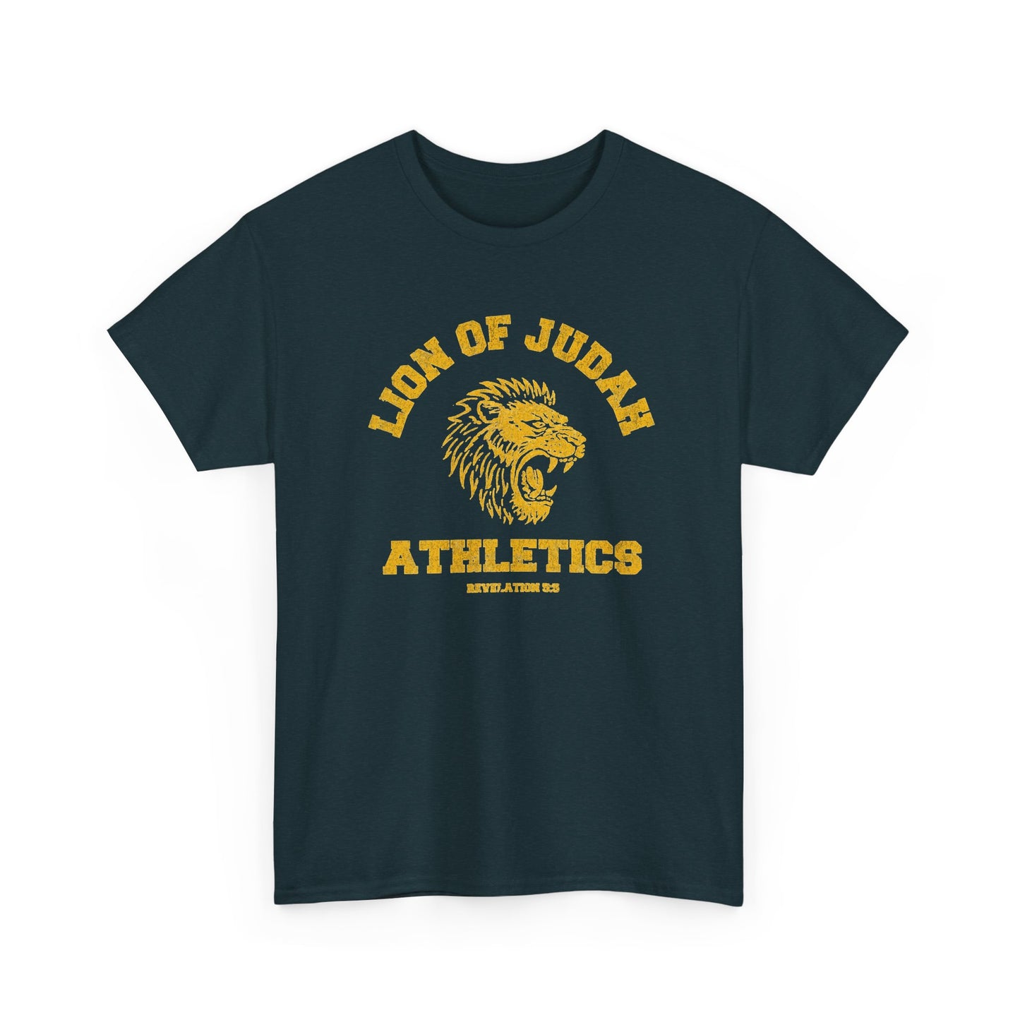 Lion Of Judah Religion Jesus Retro Graphic T Shirt Men's Heavy Cotton Tee - Quality - Modern True to Size