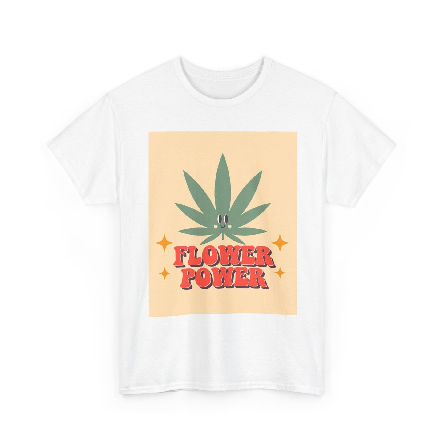 Flower Power Retro T Shirt Vintage Vibes 420 Unisex Heavy Cotton Tee