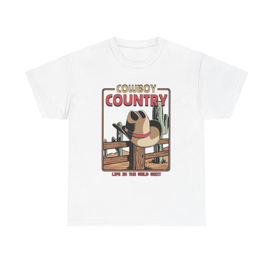 Cowboy Country Graphic T Shirt Unisex Heavy Cotton Tee New Gift