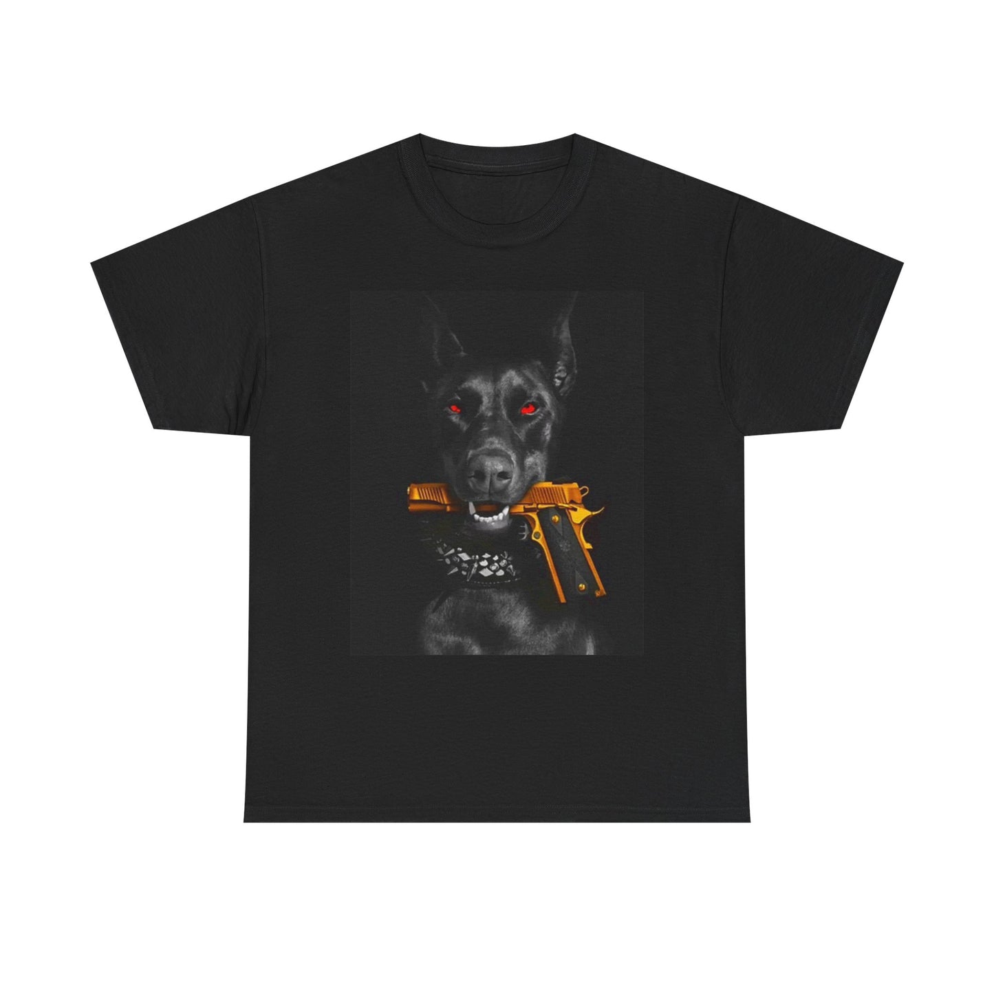 Doberman Pinscher Dog Graphic T Shirt Funny Guns Unisex Heavy Cotton Tee