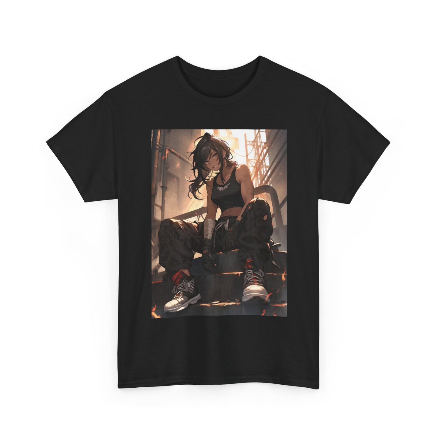 Waifu Anime T-shirt Girl Graphic Cartoon Retro Gaming Unisex Heavy Tee Gamer 17