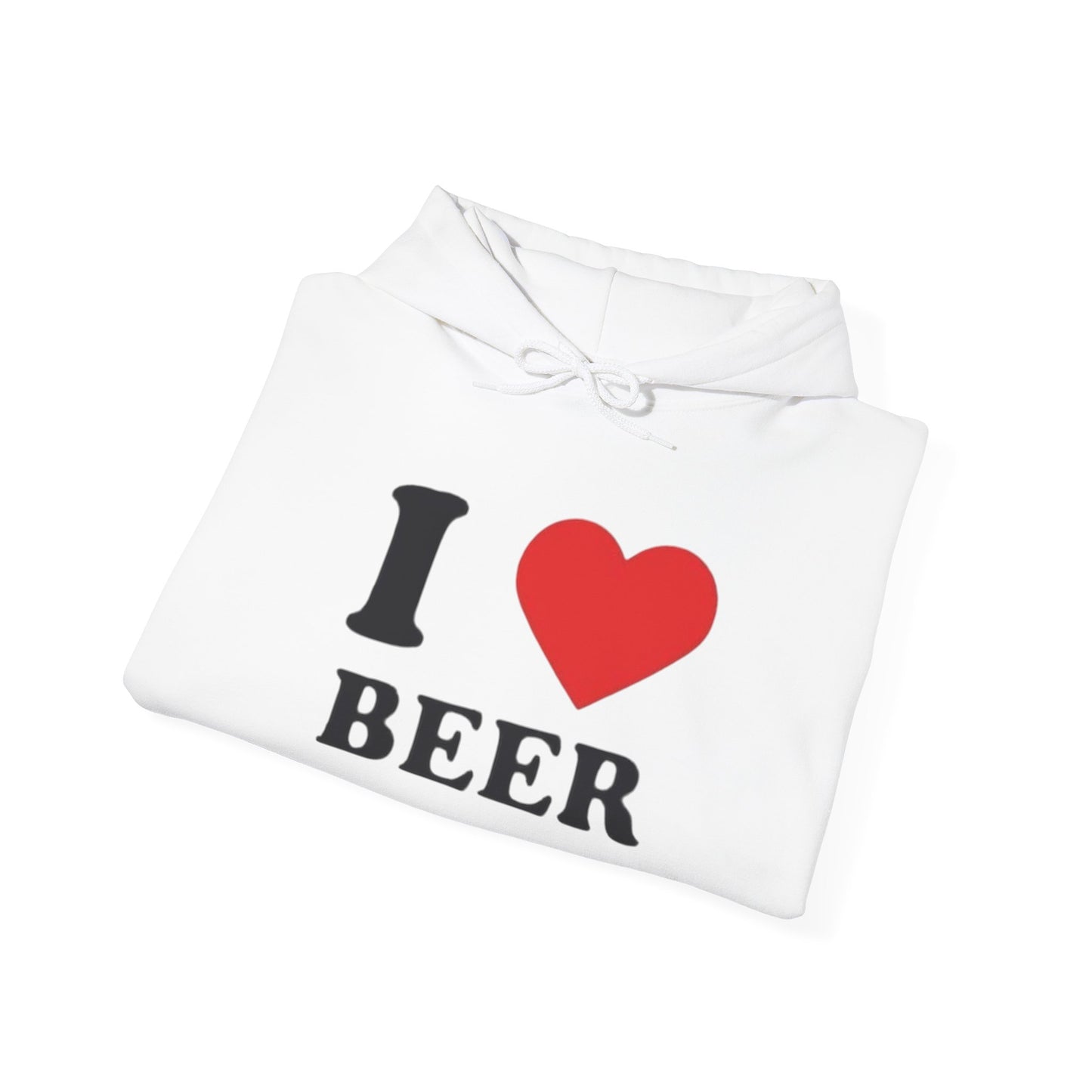 I Love Beer Funny Gift Graphic Hoodie Unisex Heavy Blend™ Hooded Sweatshirt