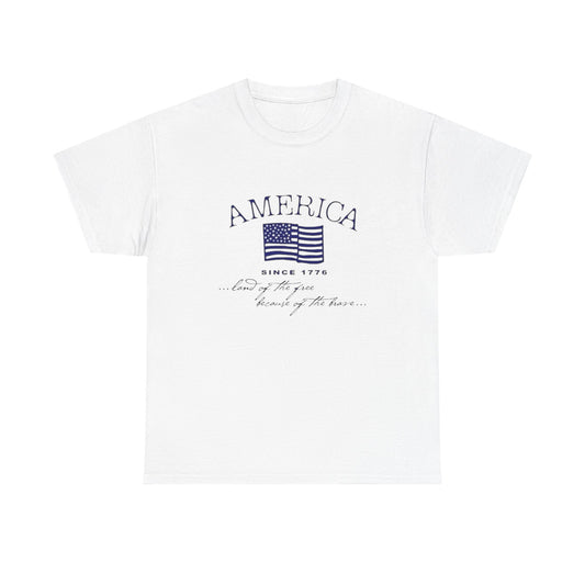 America Land Of The Free Graphic T Shirt ADULT NEW
