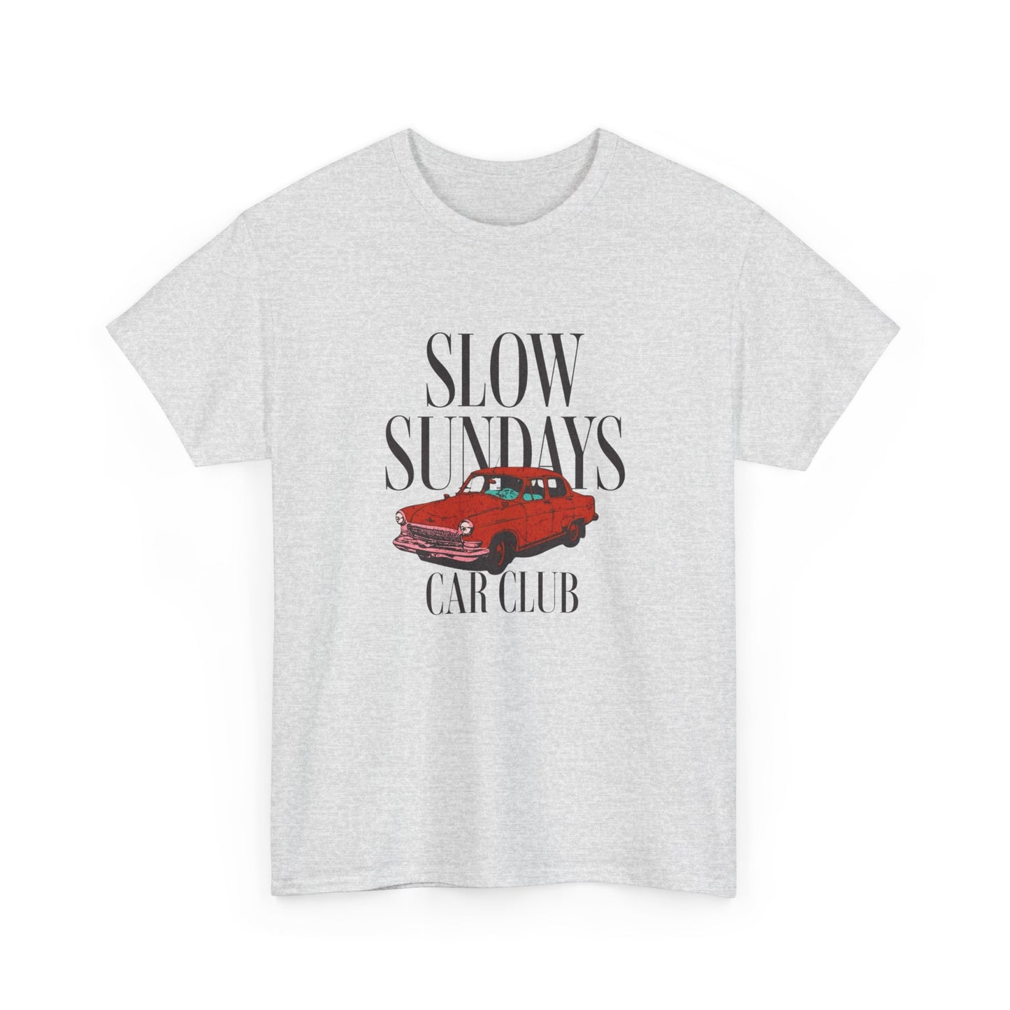 Slow Sundays Car Club Graphic T Shirt Unisex Heavy Cotton Tee