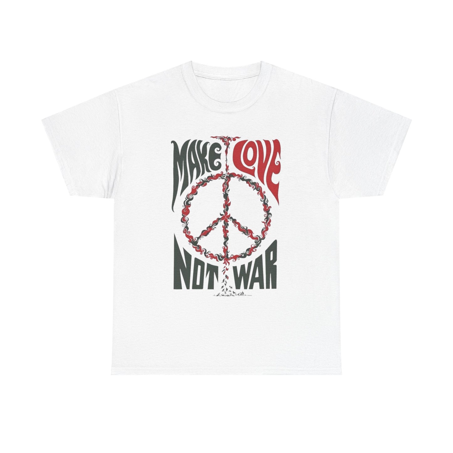 Make Love Not War Vintage Graphic T Shirt NEW Heavy Cotton Tee