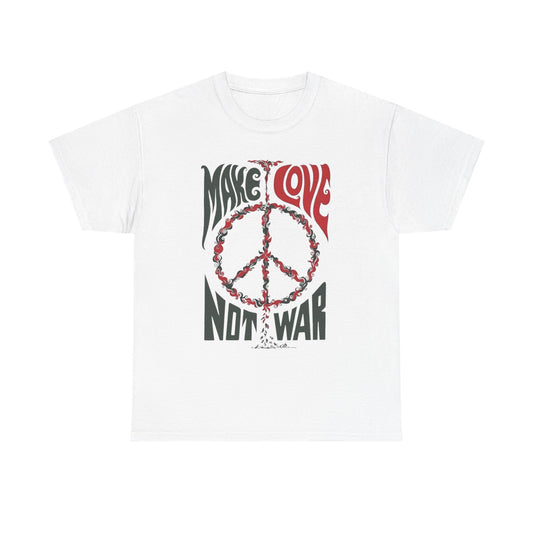 Make Love Not War Vintage Graphic T Shirt NEW Heavy Cotton Tee