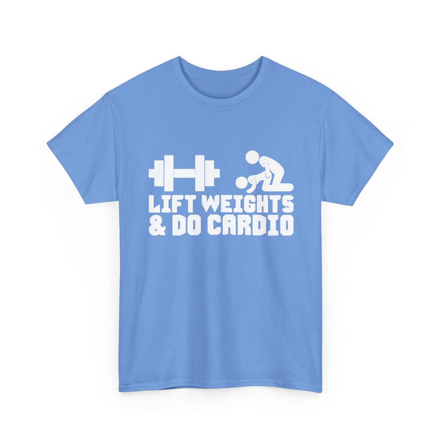 Lift Weights And Cardio Shirt Funny Graphic GYM Workout Unisex Heavy Cotton Tee