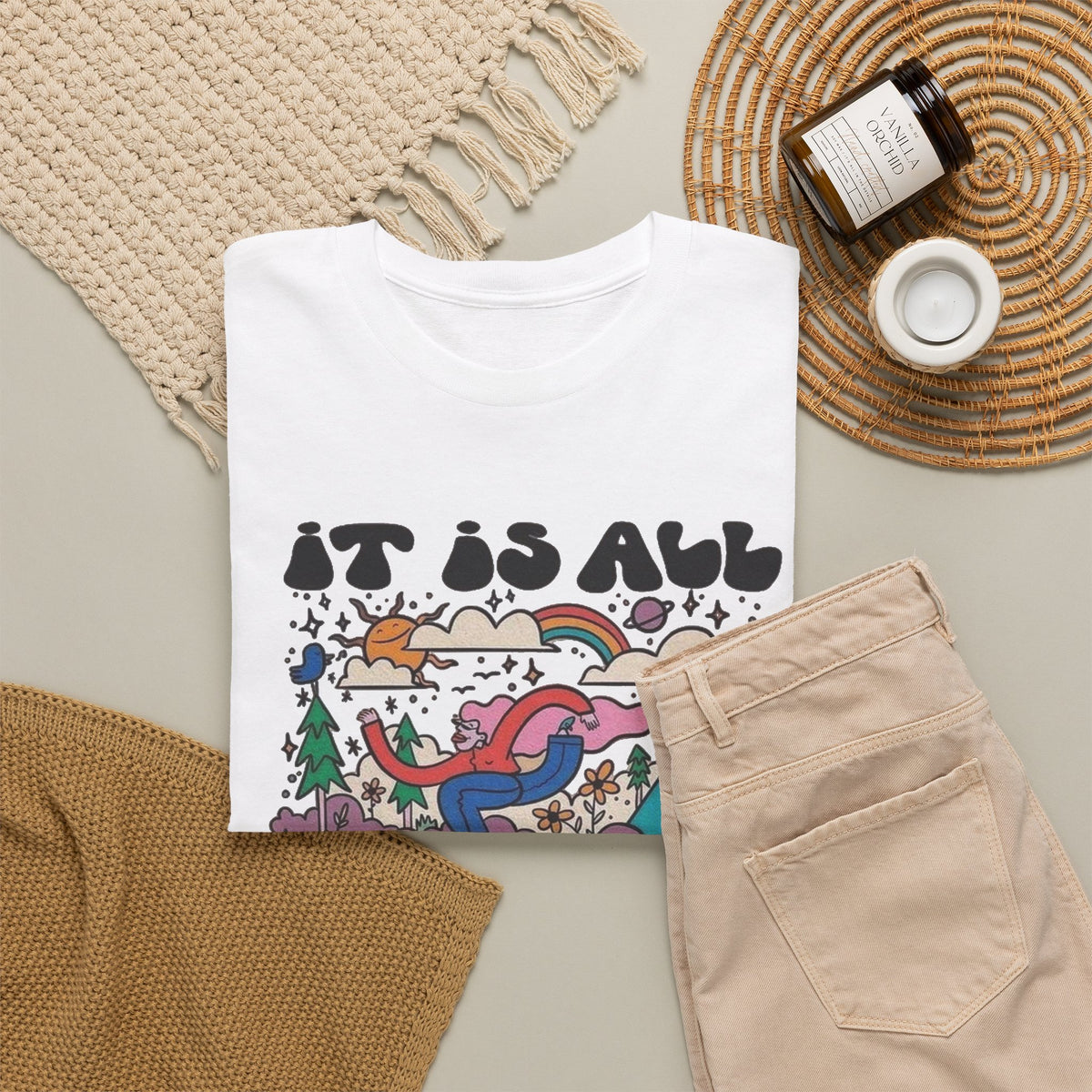 Its All Connected Graphic T Shirt Men's Art Classic Heavy Cotton Tee