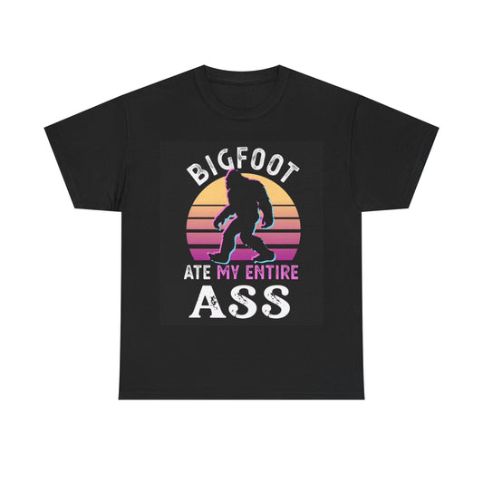 BigFoot Tshirt Funny Gift Humor Ass Graphic Neon Dad Joke Unisex Heavy Cotton